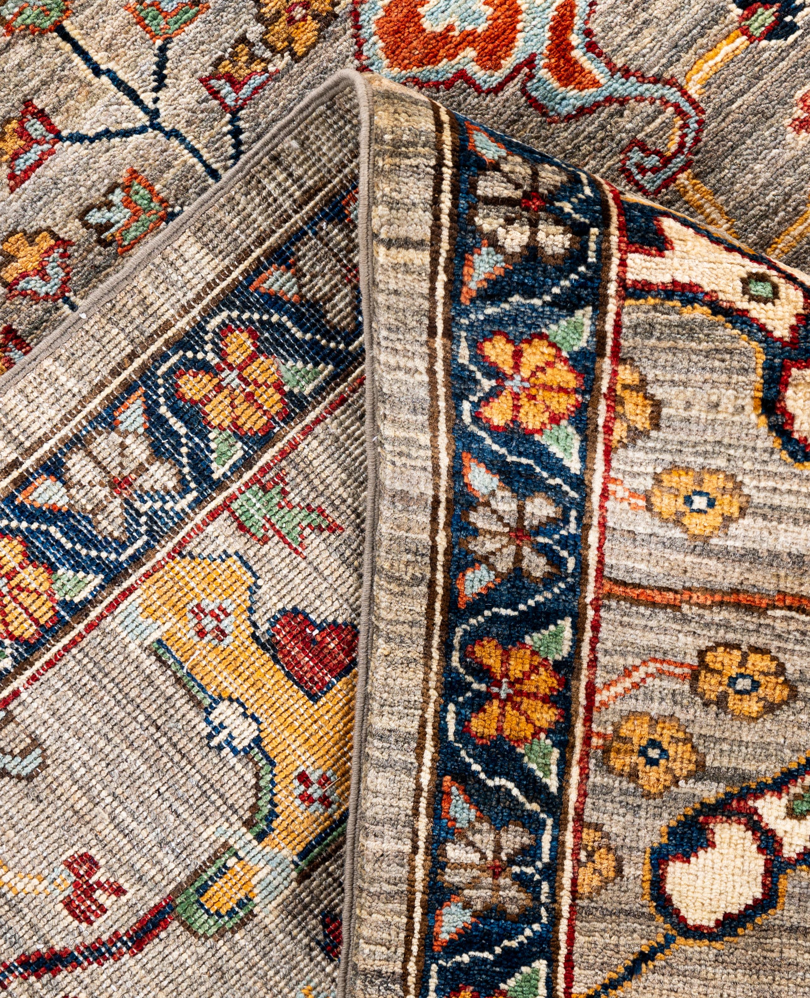 XXIe siècle et contemporain Serapi Tapis unique en laine marron 8' 3
