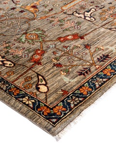 Alfombra de lana marrón única Serapi 8' 3" x 9' 9"