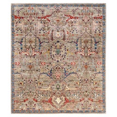 Serapi Tapis unique en laine marron 8' 3" x 9' 9"