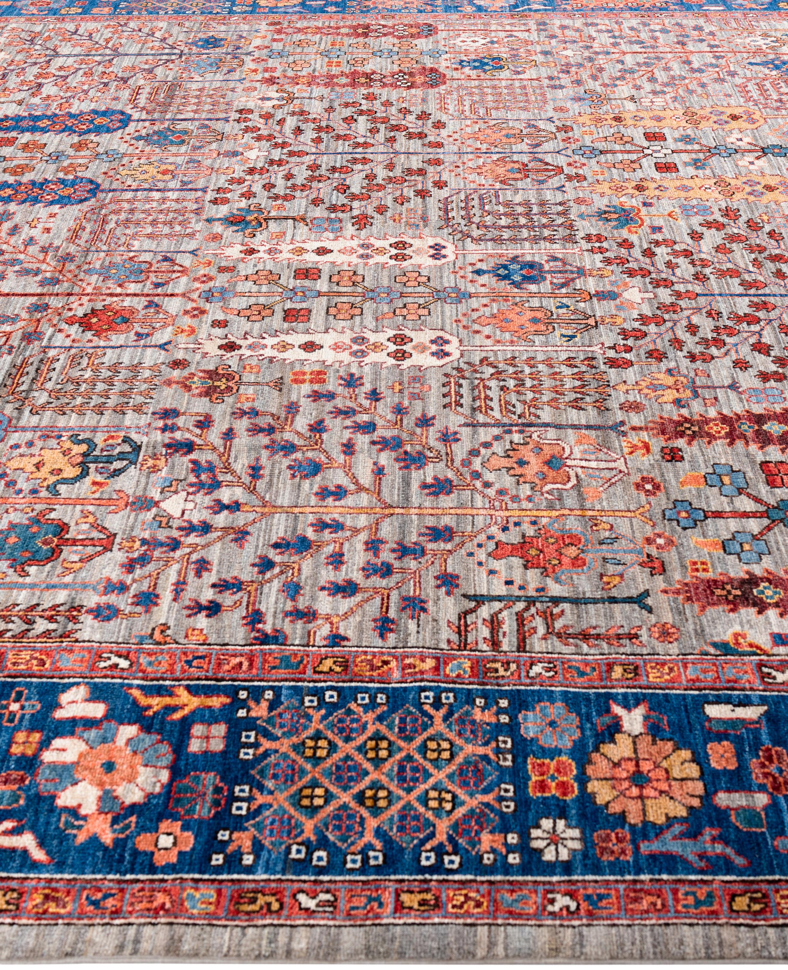 Noué à la main Serapi Tapis unique en son genre en laine marron 8' 9