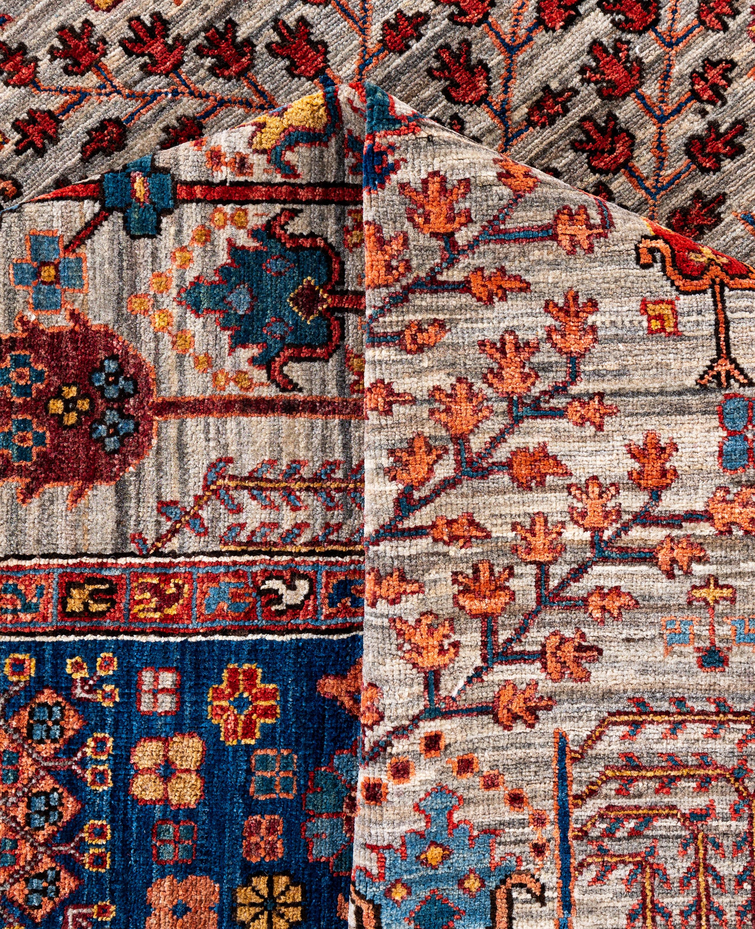 Laine Serapi Tapis unique en son genre en laine marron 8' 9