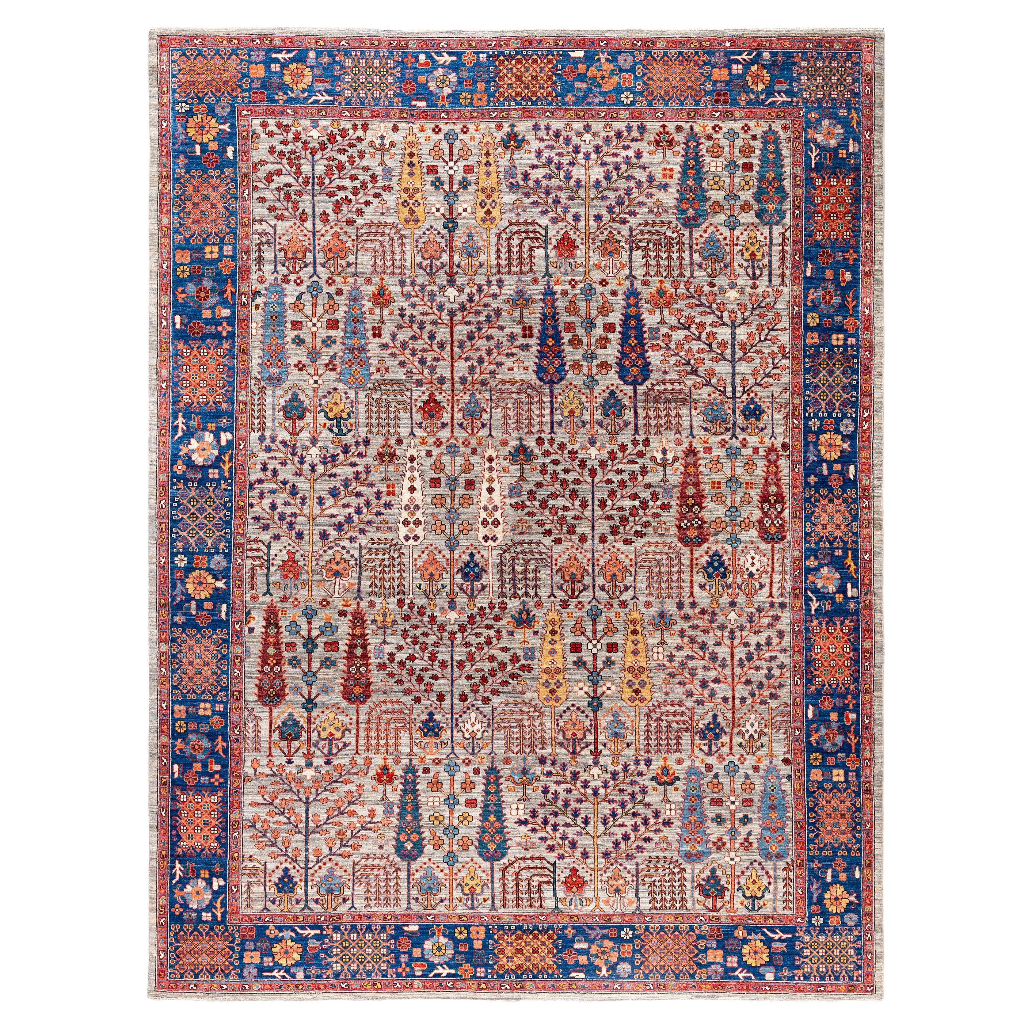 Serapi Tapis unique en son genre en laine marron 8' 9" x 11' 9"