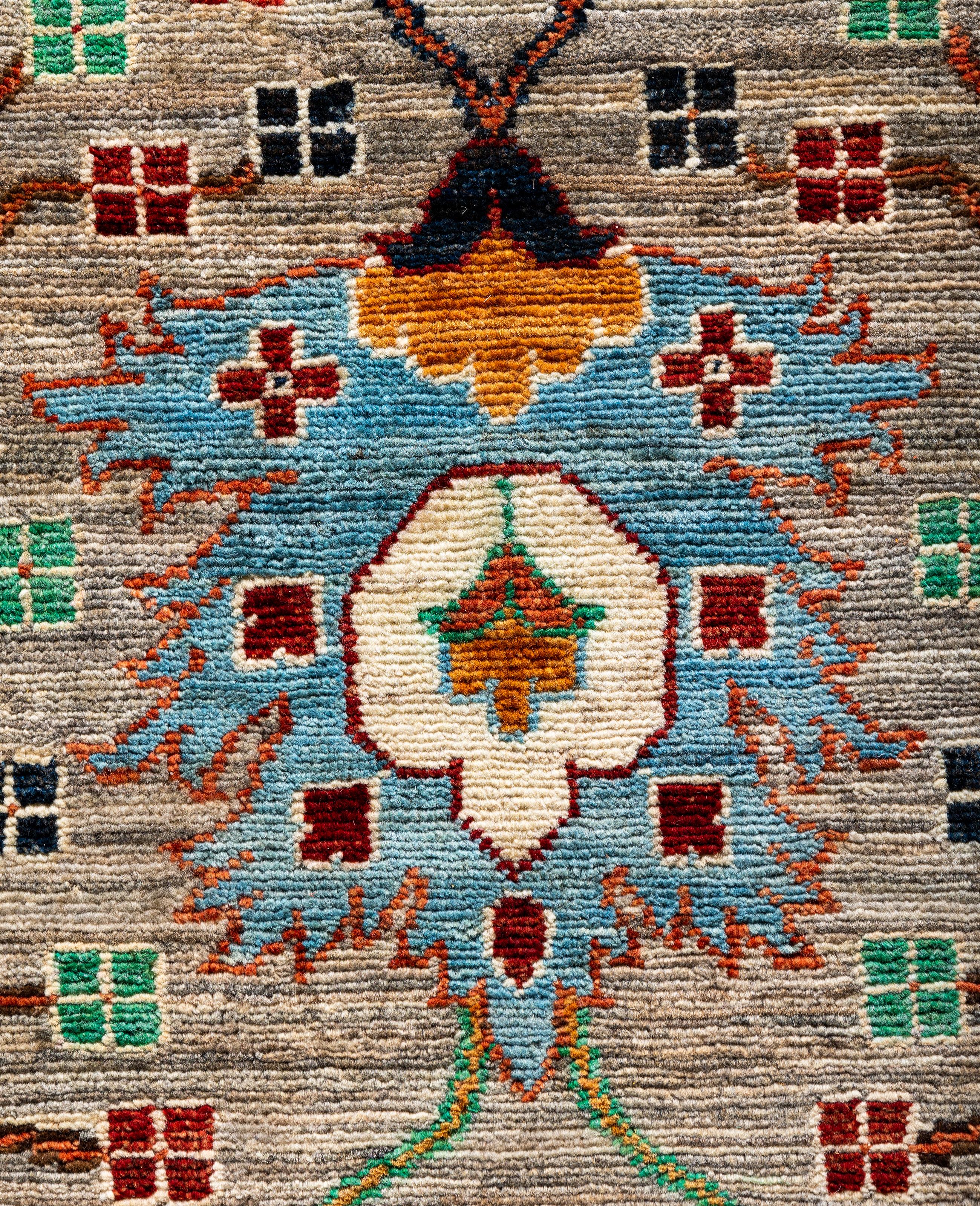Pakistanais Serapi Tapis unique en laine marron 9' 0