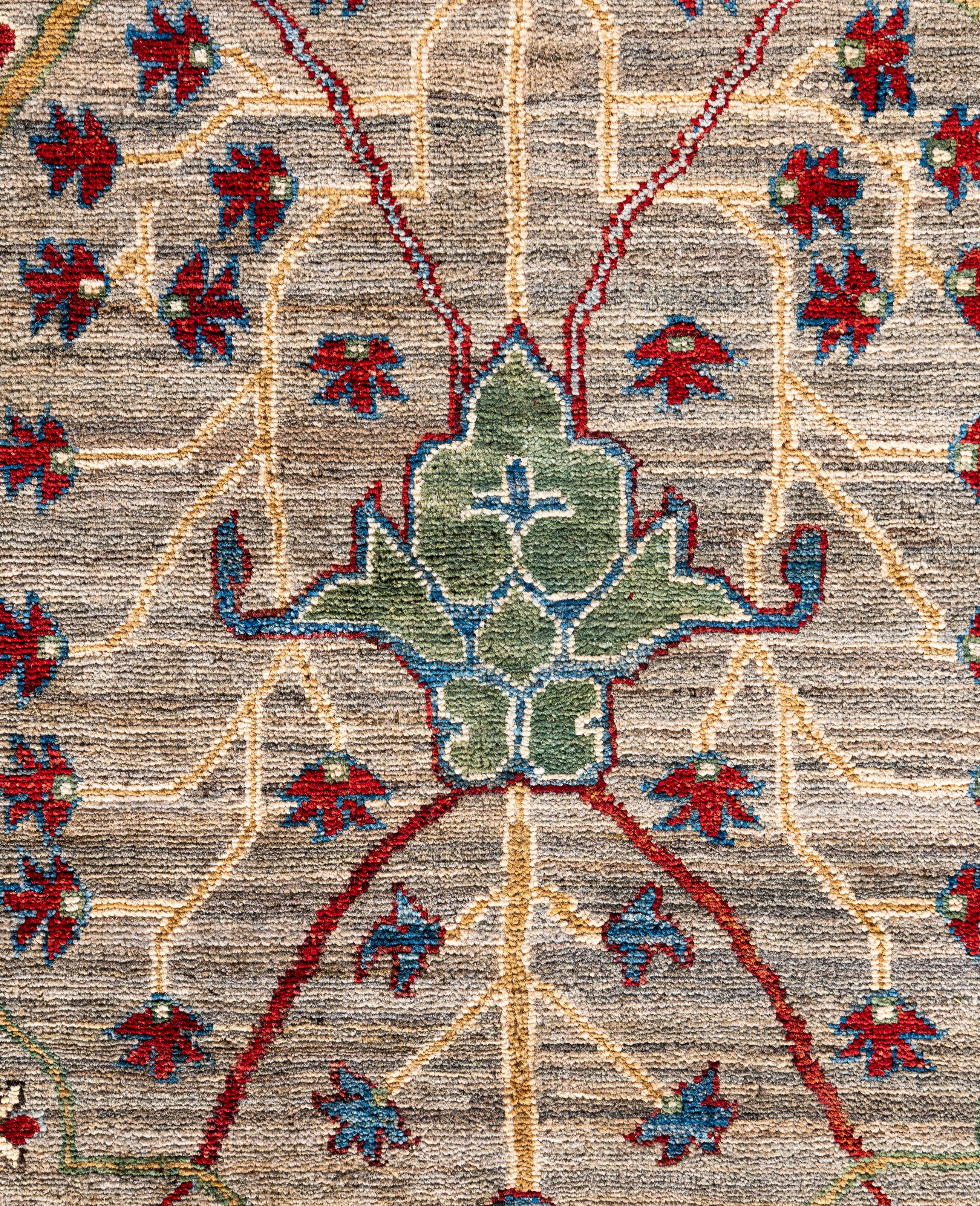 Pakistanais Serapi Tapis unique en laine marron 9' 3