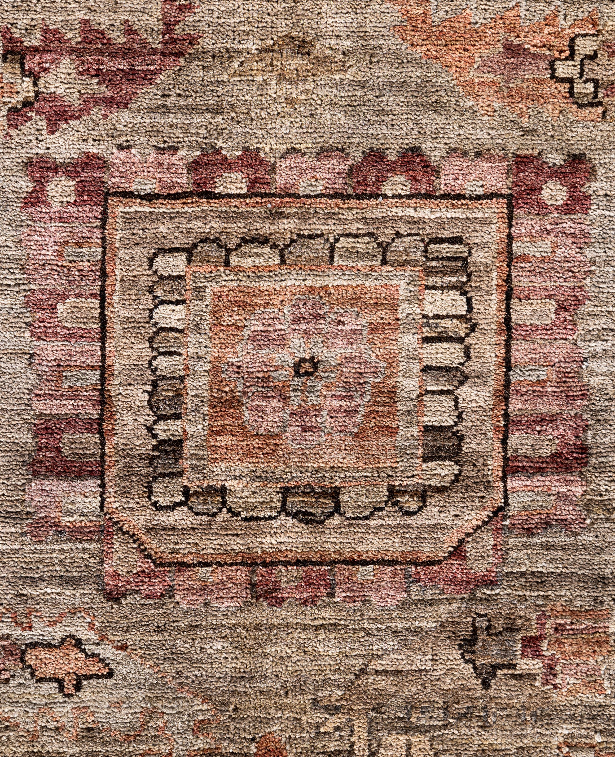 Pakistani Serapi One-of-a-Kind Wool Brown Area Rug 9' 3