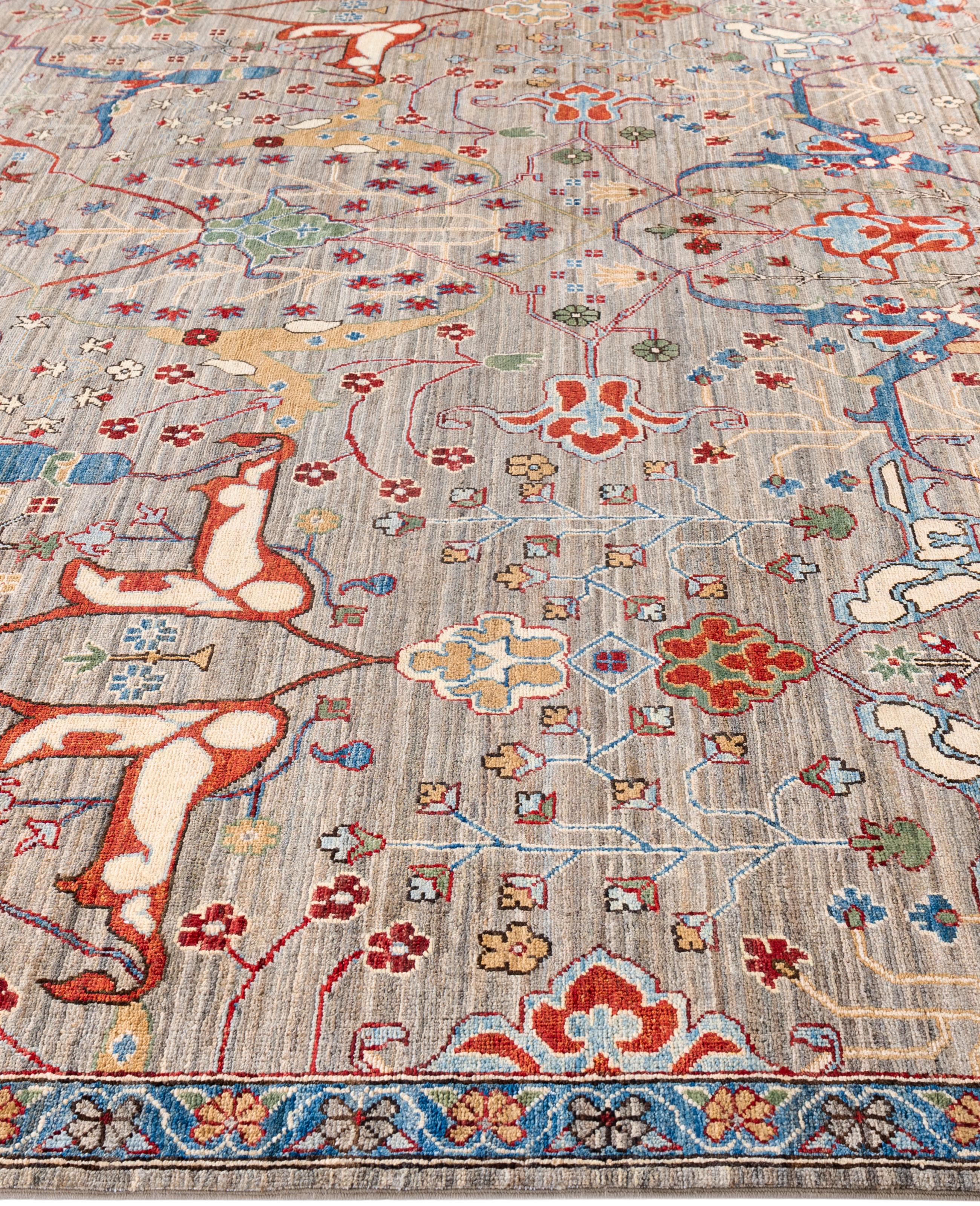 Noué à la main Serapi Tapis unique en laine marron 9' 3