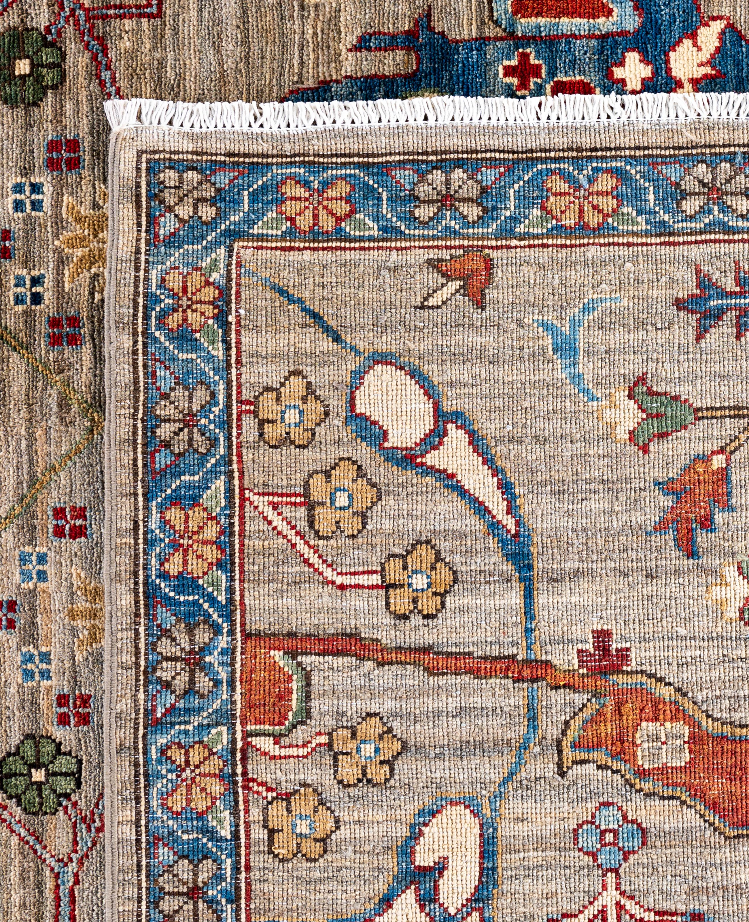 Serapi Tapis unique en laine marron 9' 3