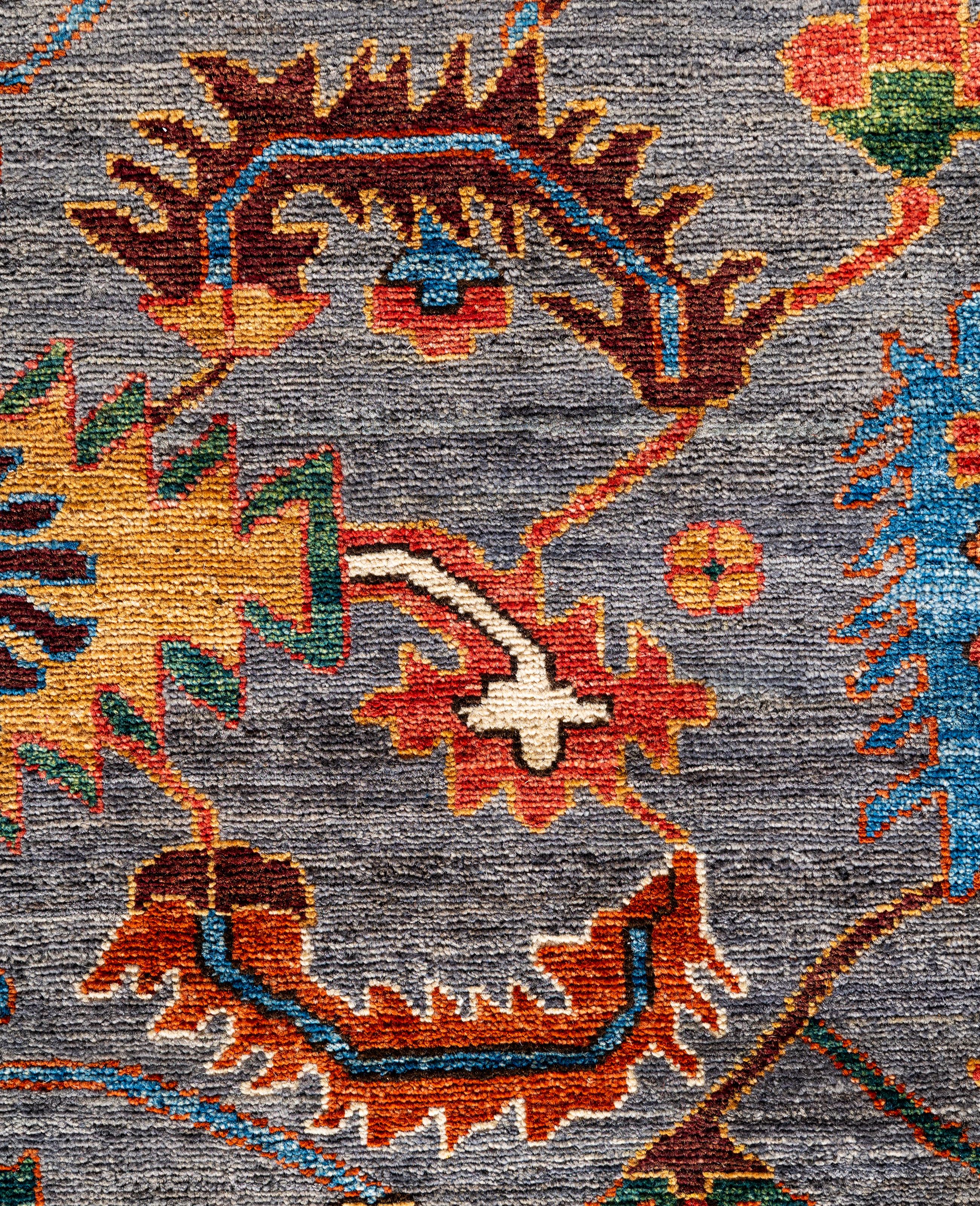 Pakistani Serapi One-of-a-Kind Wool Gray Area Rug 10' 0