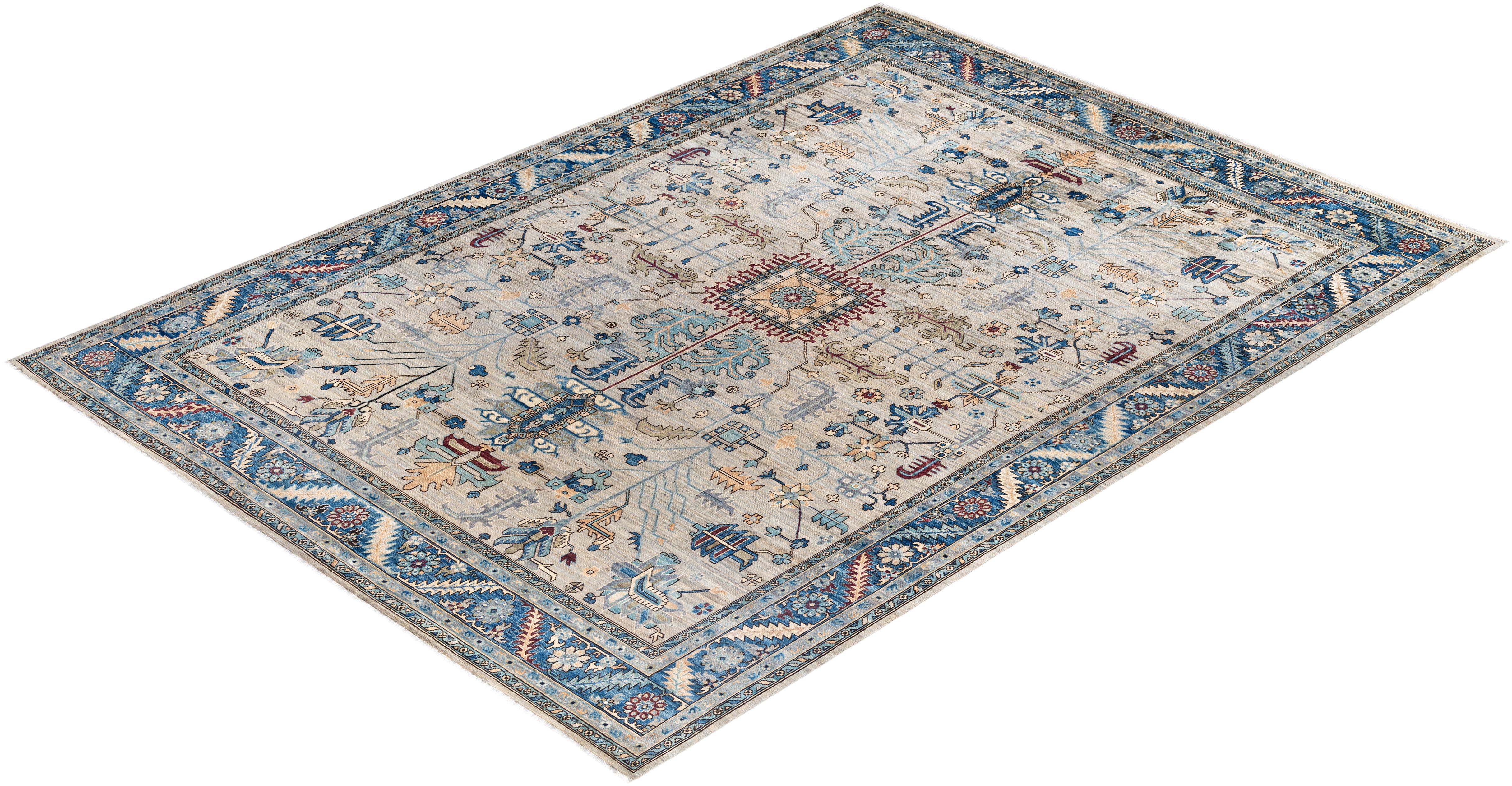 Serapi One-of-a-Kind Wool Gray Area Rug 10' 0