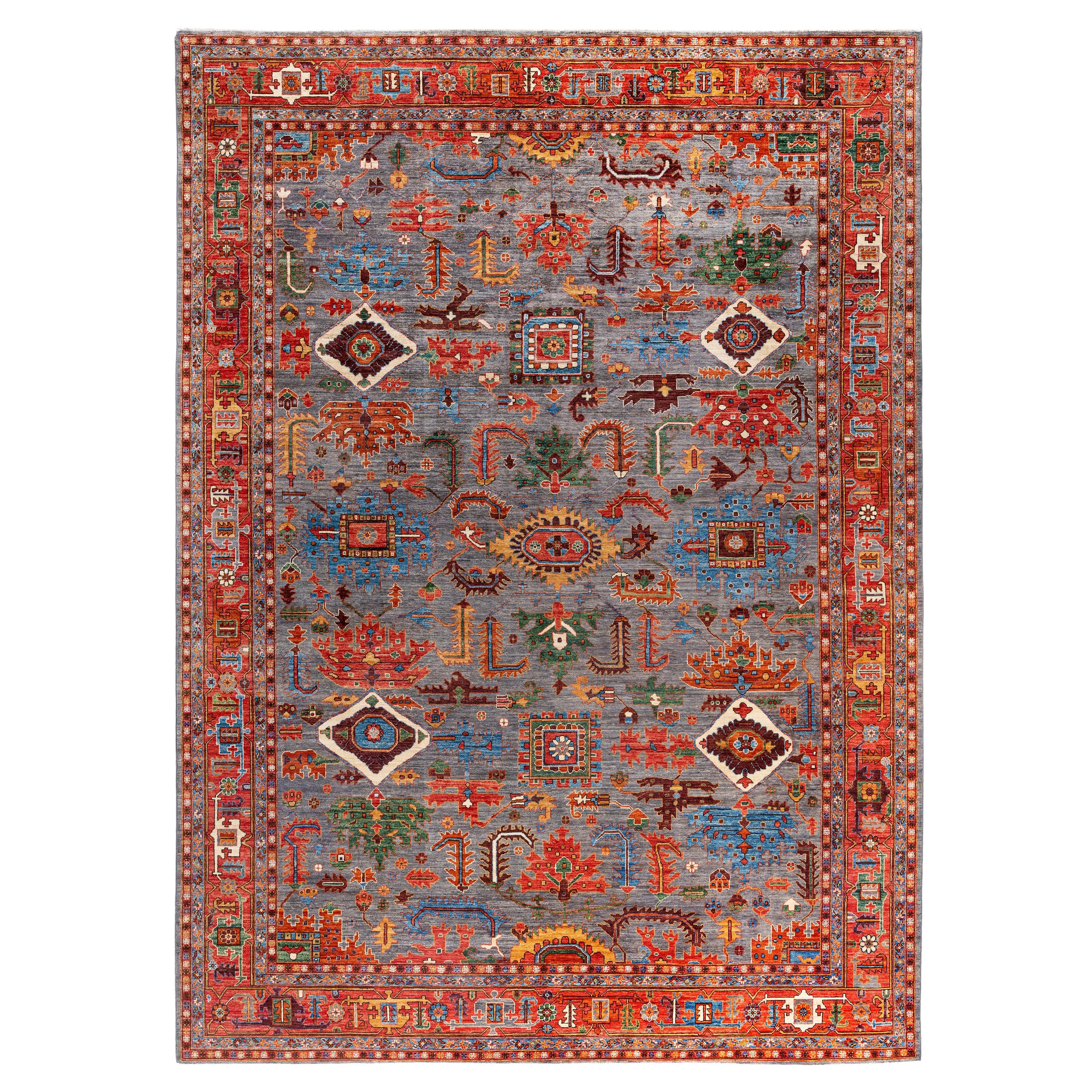 Serapi One-of-a-Kind Wool Gray Area Rug 10' 0" x 13' 10"
