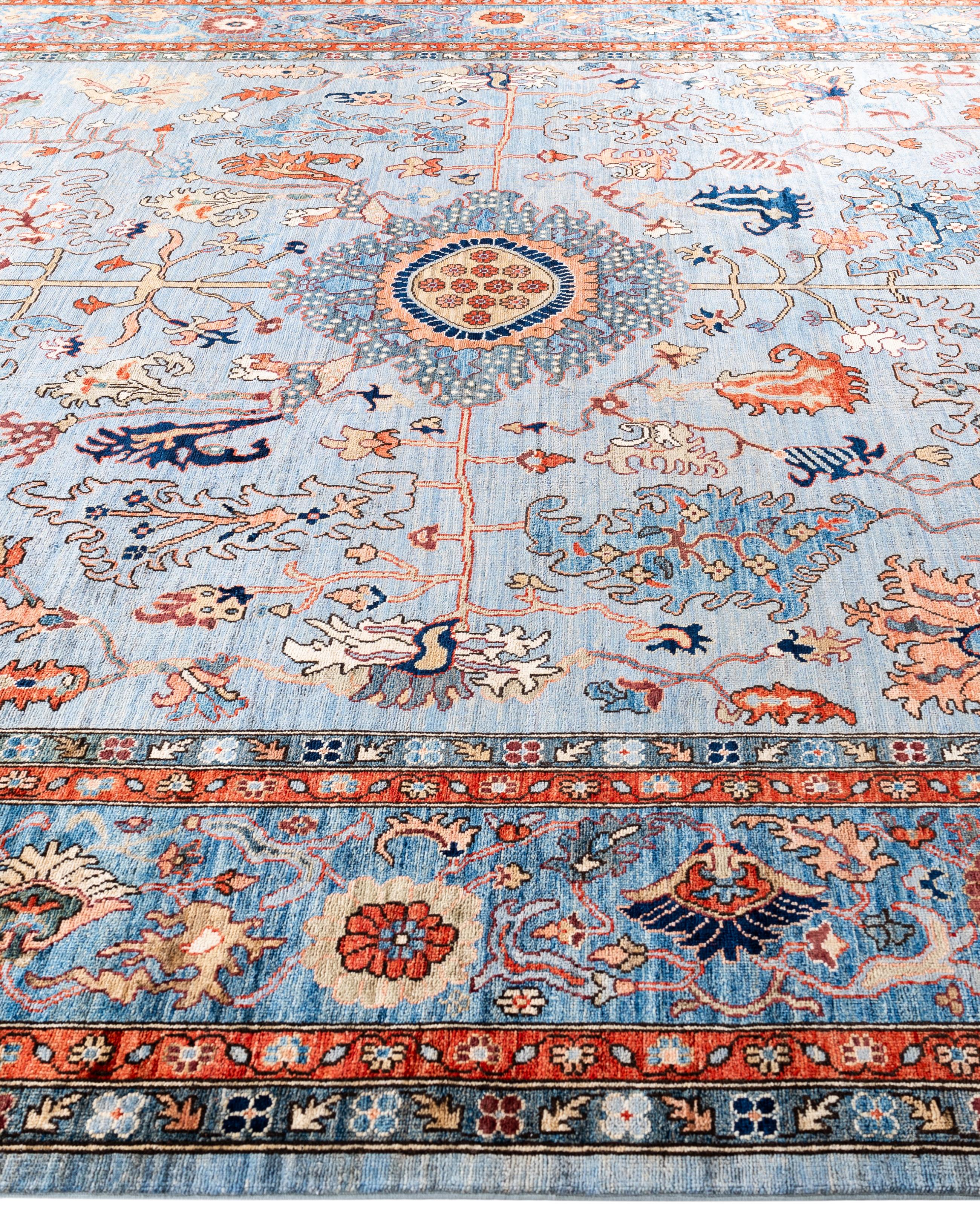 Hand-Knotted Serapi One-of-a-Kind Wool Gray Area Rug 10' 0