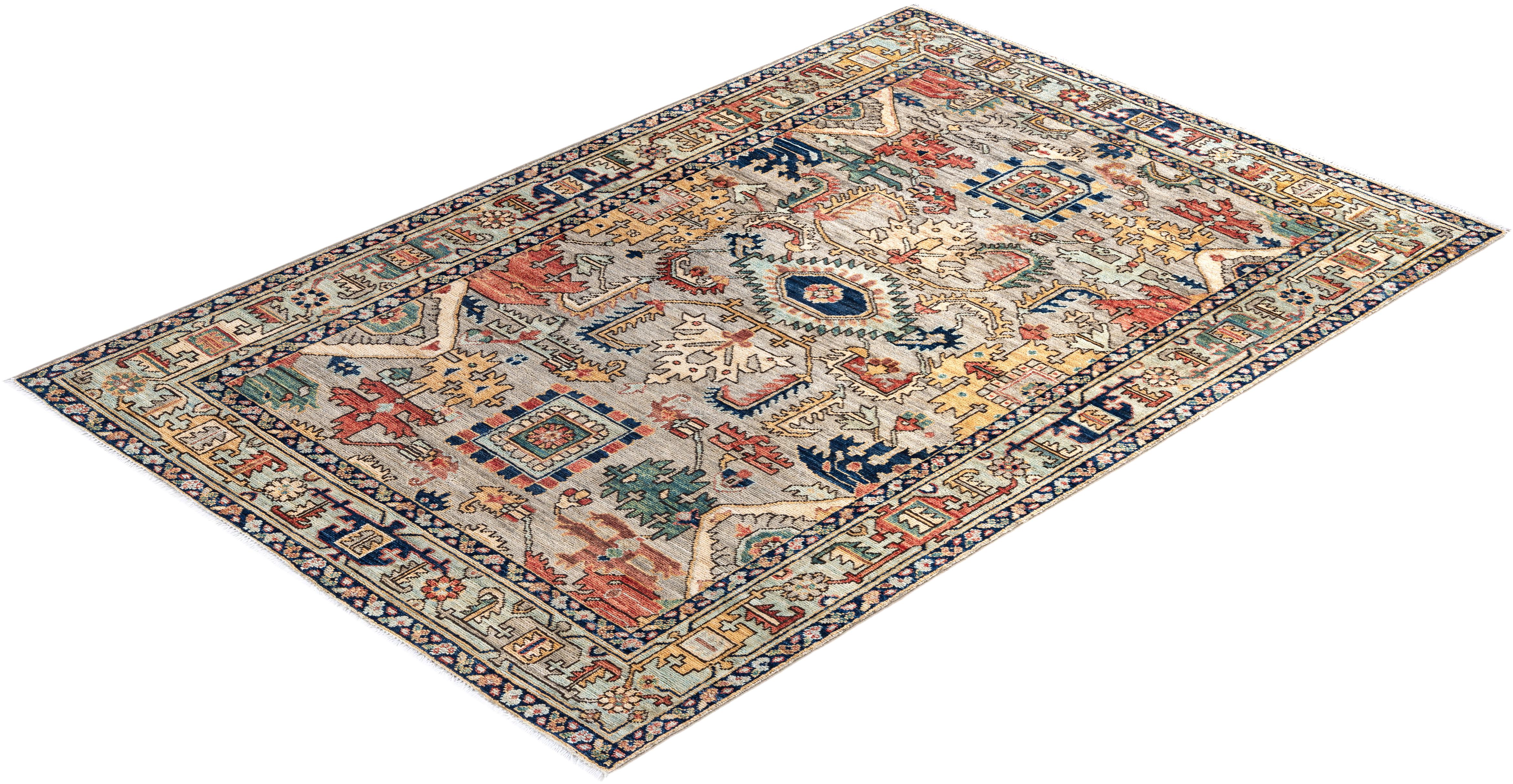 Serapi One-of-a-Kind Wool Gray Area Rug 3' 11
