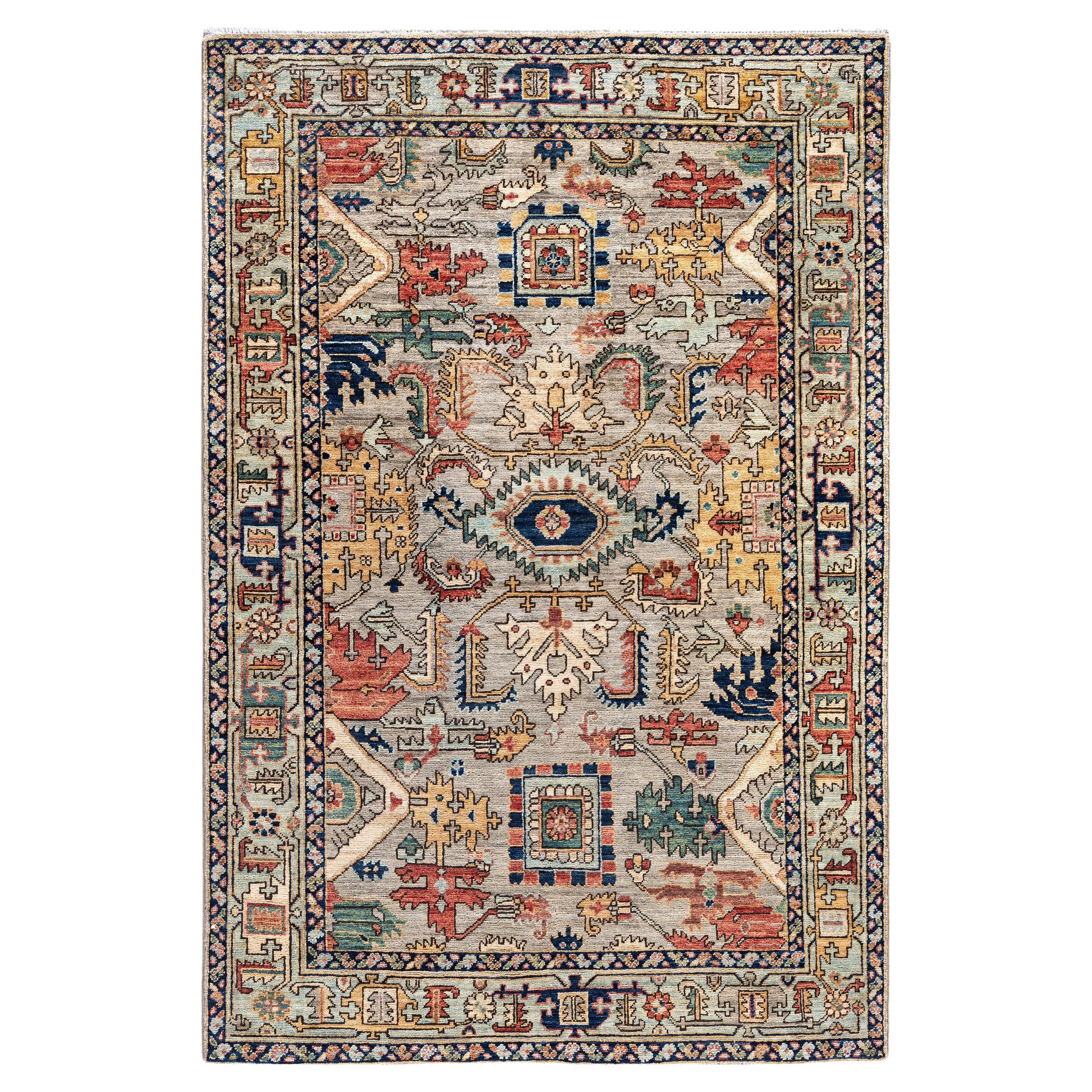 Serapi One-of-a-Kind Wolle grau Bereich Teppich 3' 11" x 5' 10"