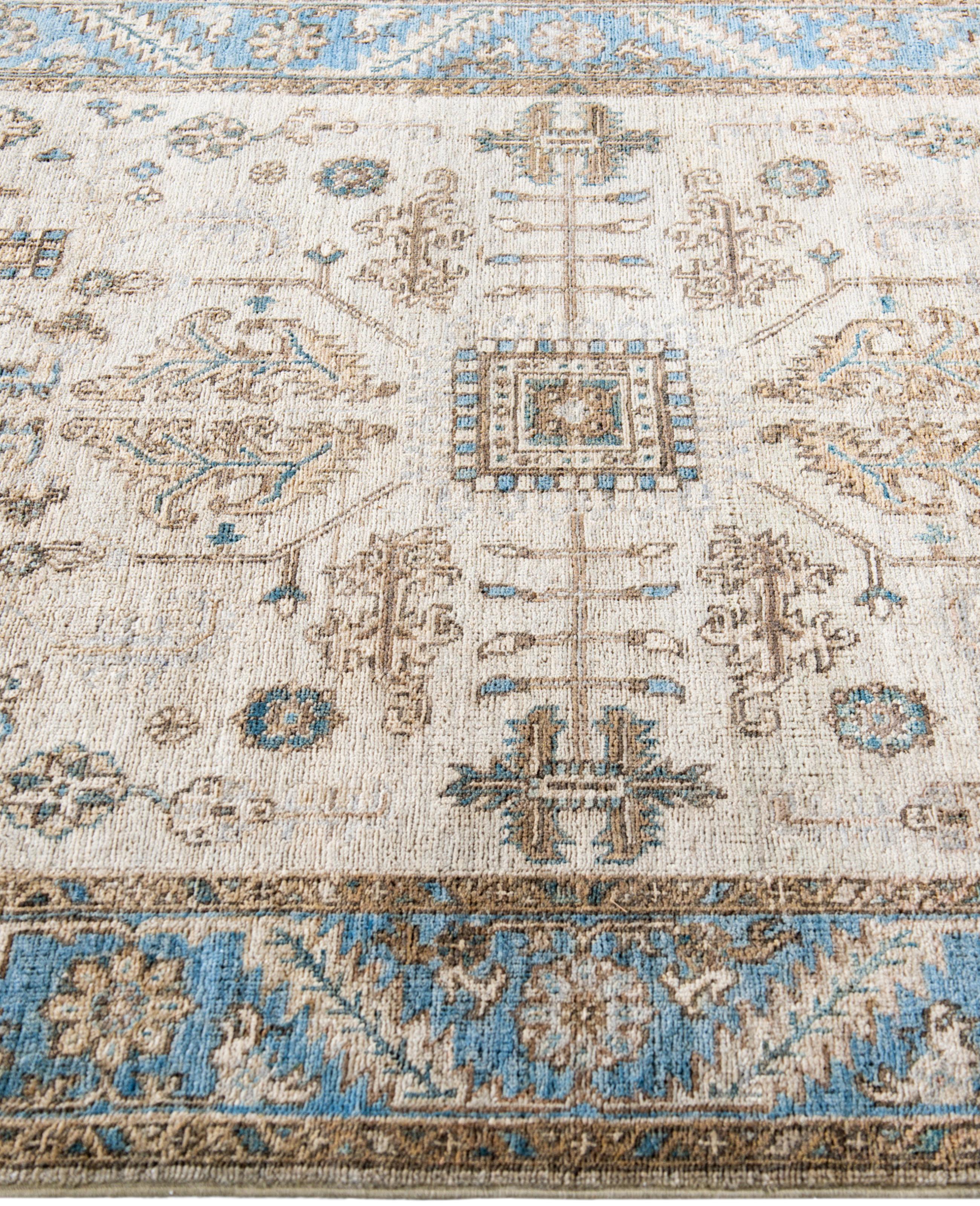 Serapi One-of-a-Kind Wolle grau Bereich Teppich 4' 1