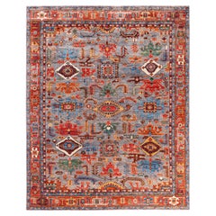 Tappeto Serapi One-of-a-Kind in lana grigio 7' 10" x 9' 10"