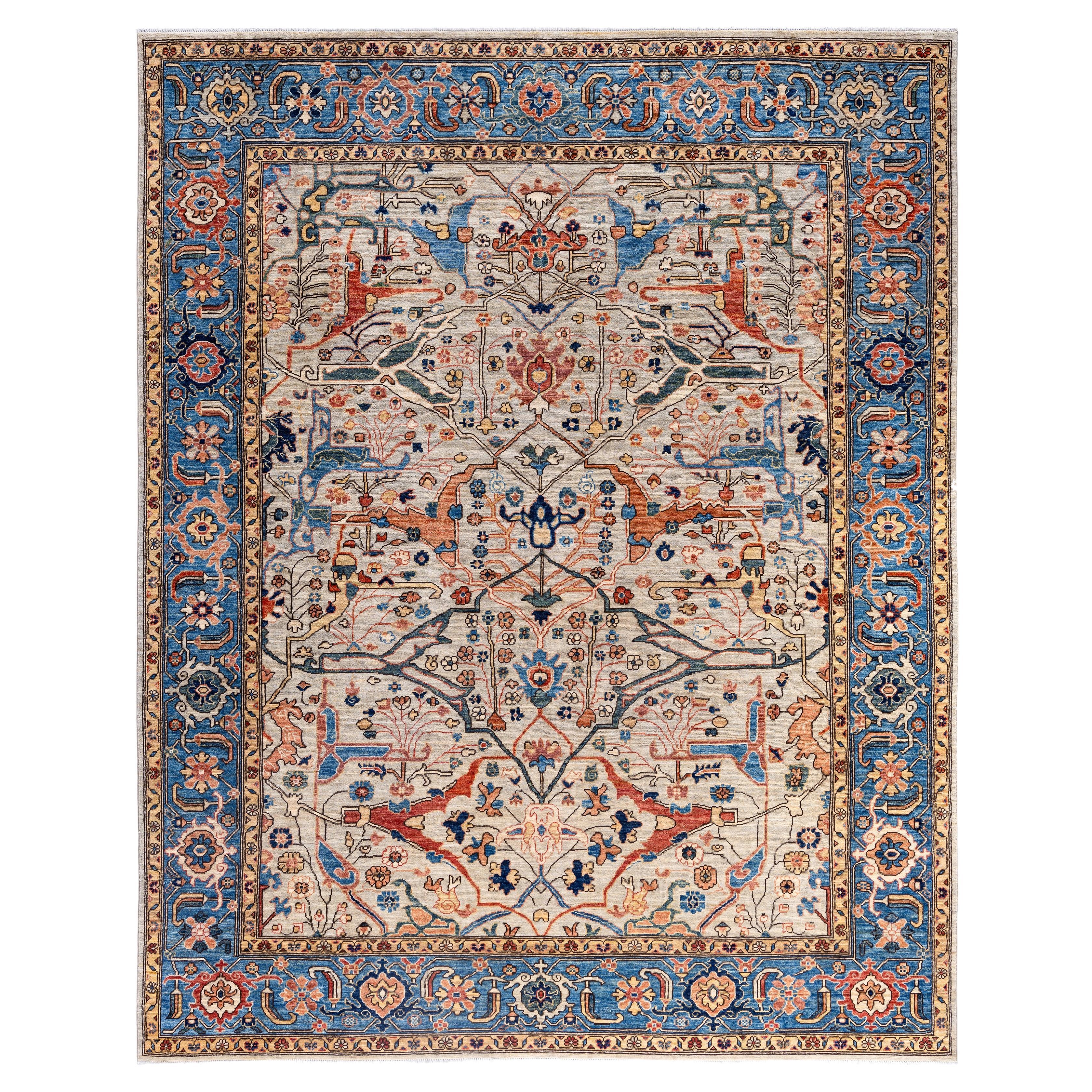Serapi One-of-a-Kind Wool Gray Area Rug 7' 10" x 9' 9"