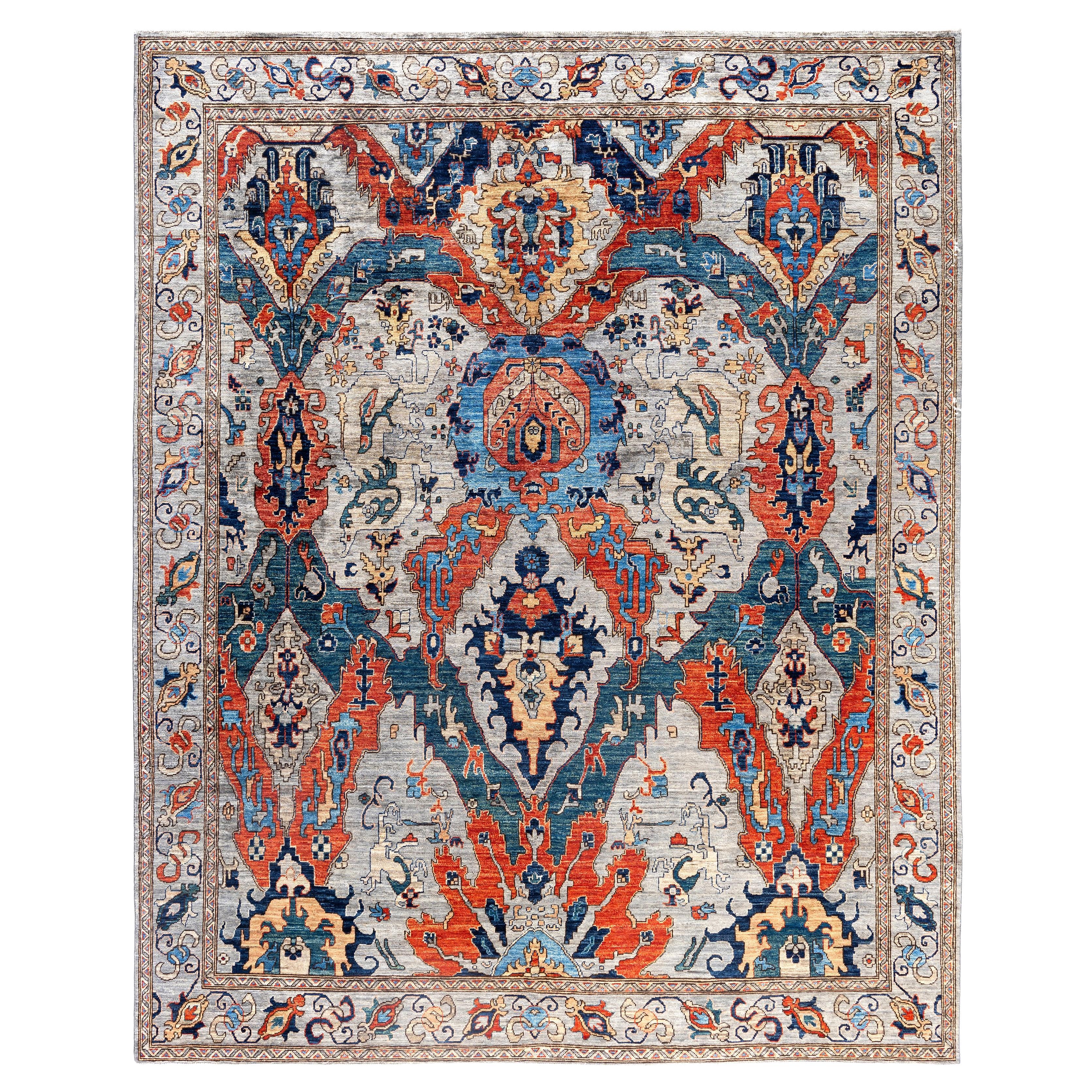 Serapi One-of-a-Kind Wolle Gray Bereich Teppich 7' 11" x 9' 9"