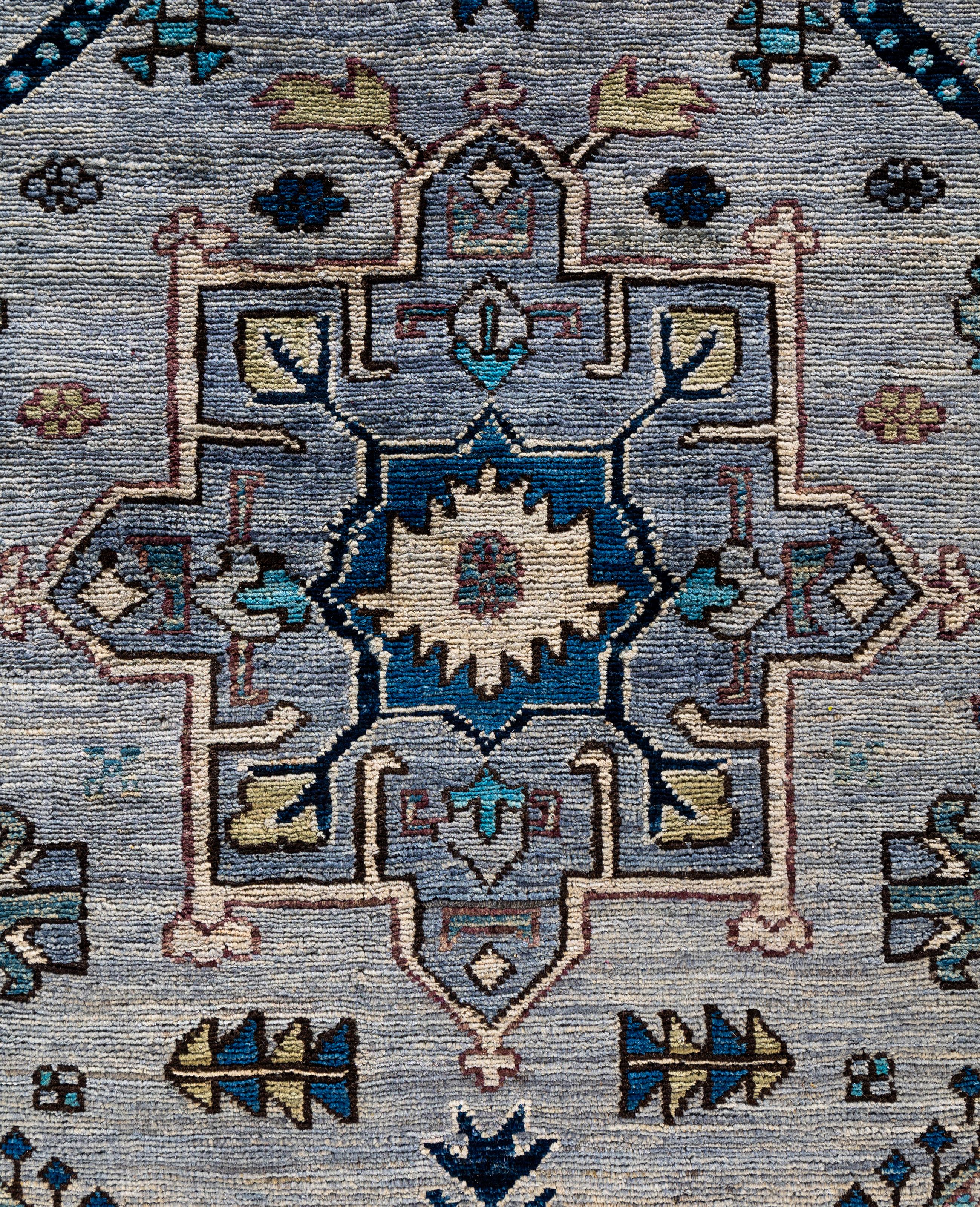 Pakistani Serapi One-of-a-Kind Wool Gray Area Rug 8' 0