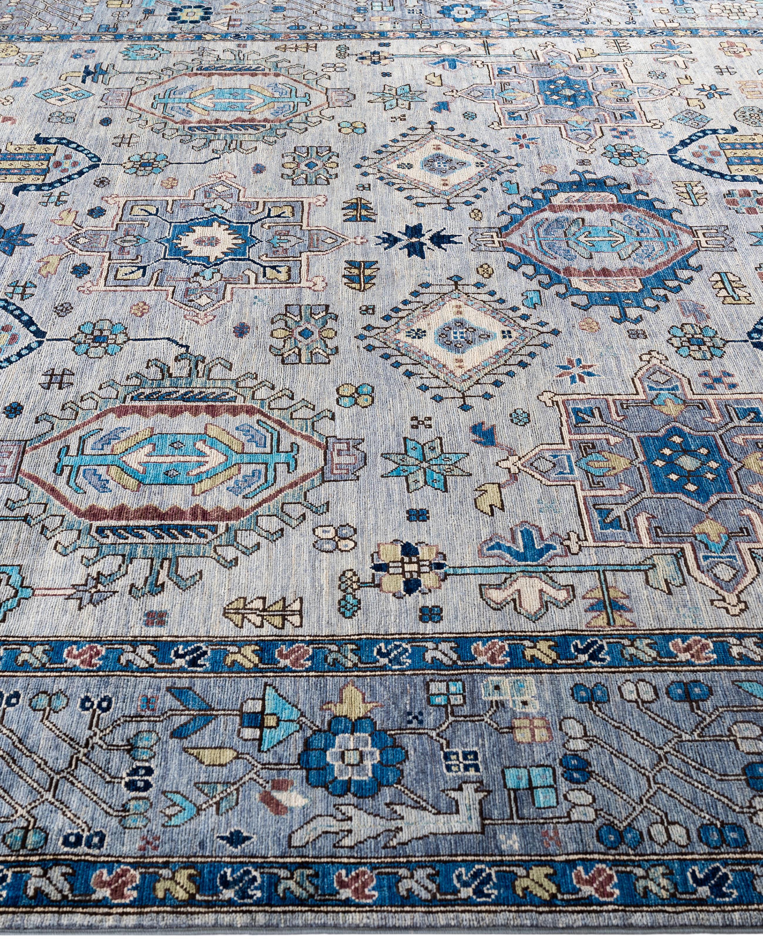 Hand-Knotted Serapi One-of-a-Kind Wool Gray Area Rug 8' 0