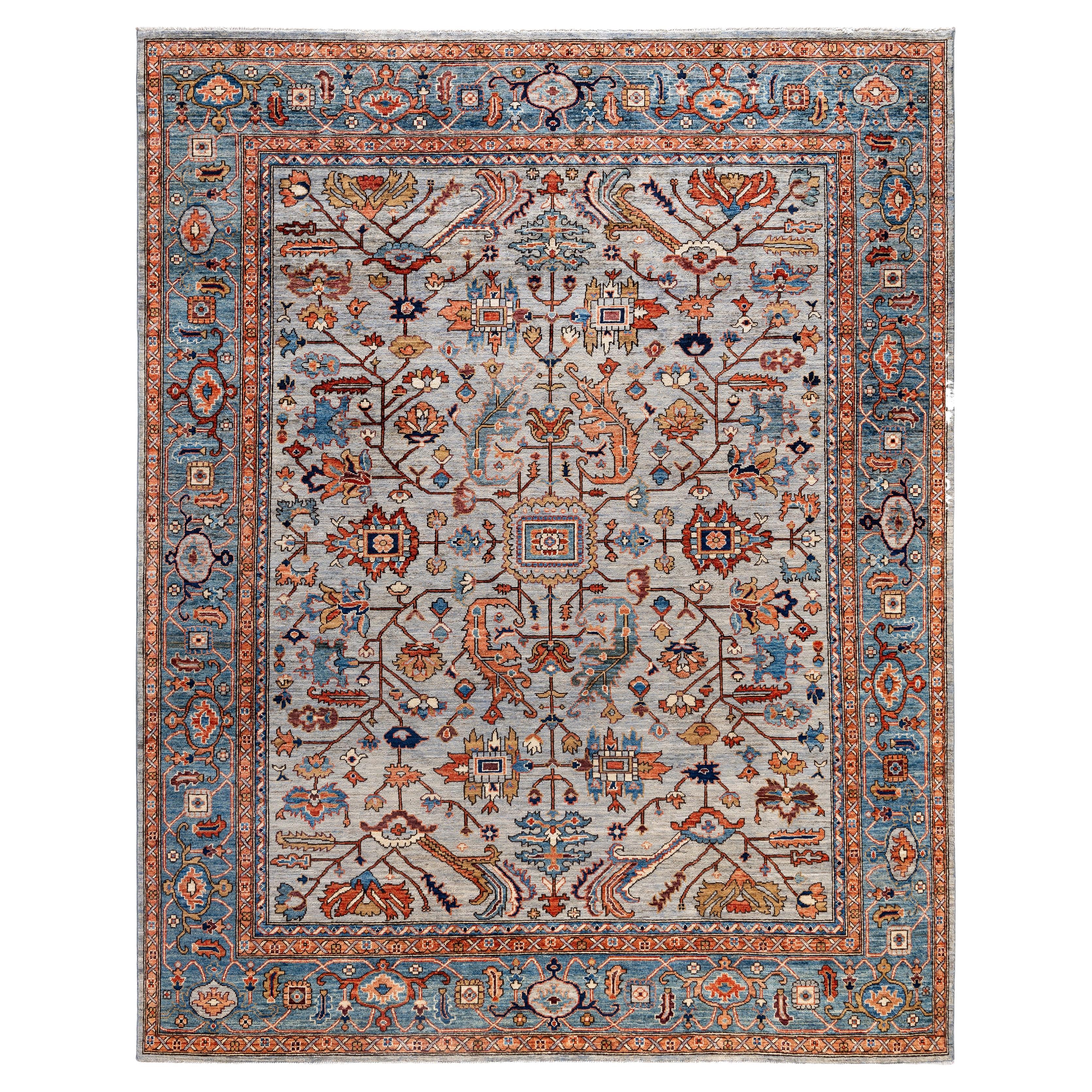 Serapi One-of-a-Kind Wolle Grau Bereich Teppich 8' 0" x 9' 11"