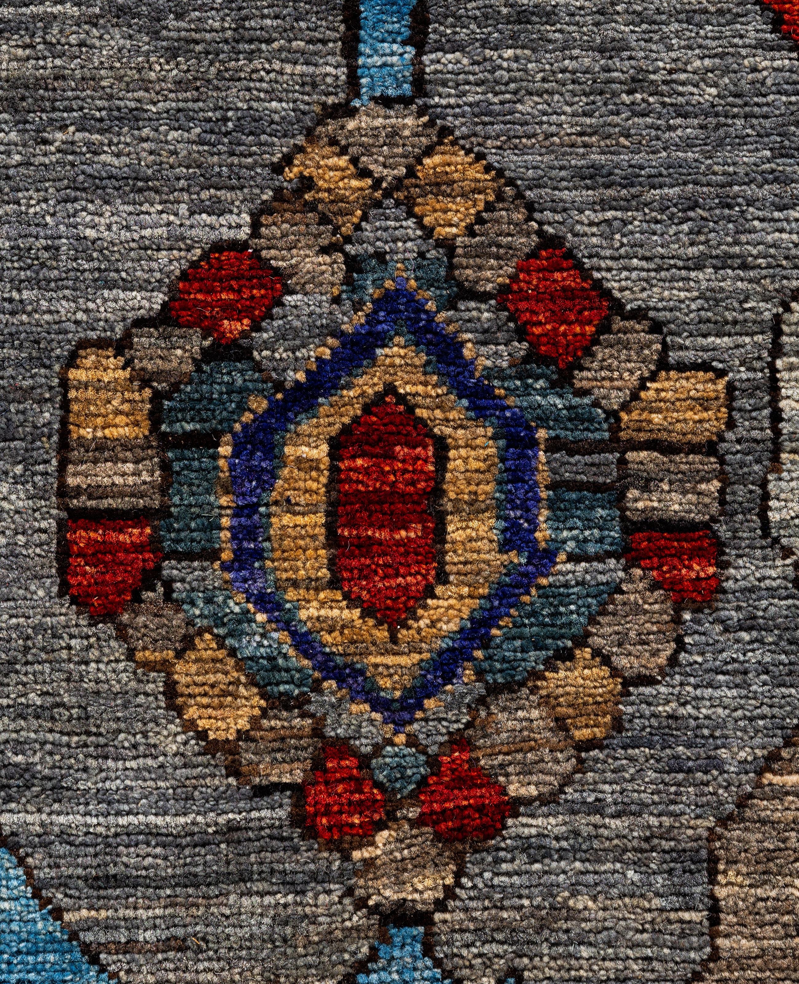 Pakistanais Serapi Tapis de sol unique en son genre en laine grise 8' 1
