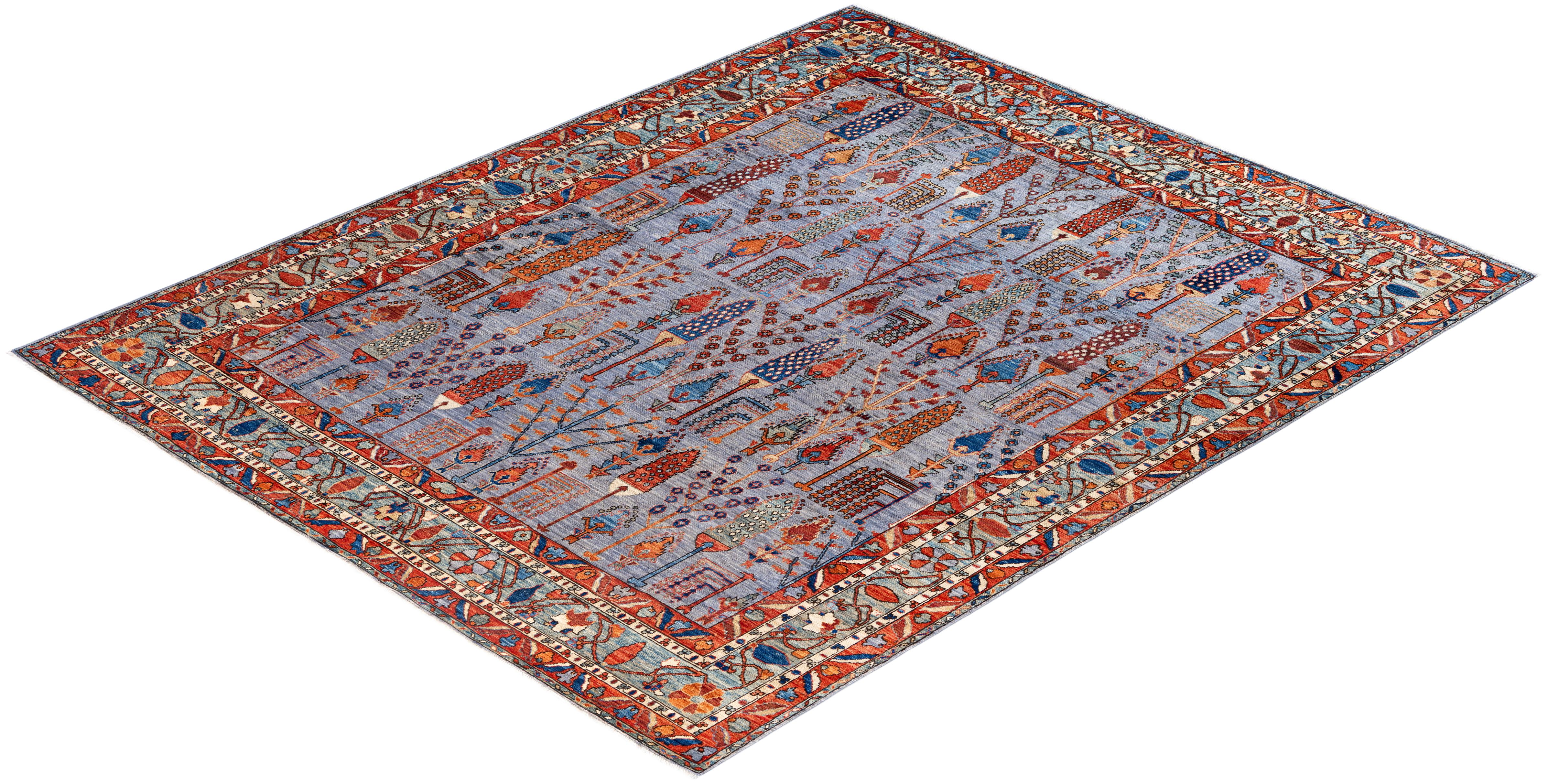 Tappeto Serapi One-of-a-Kind Wool Gray Area Rug 8' 1