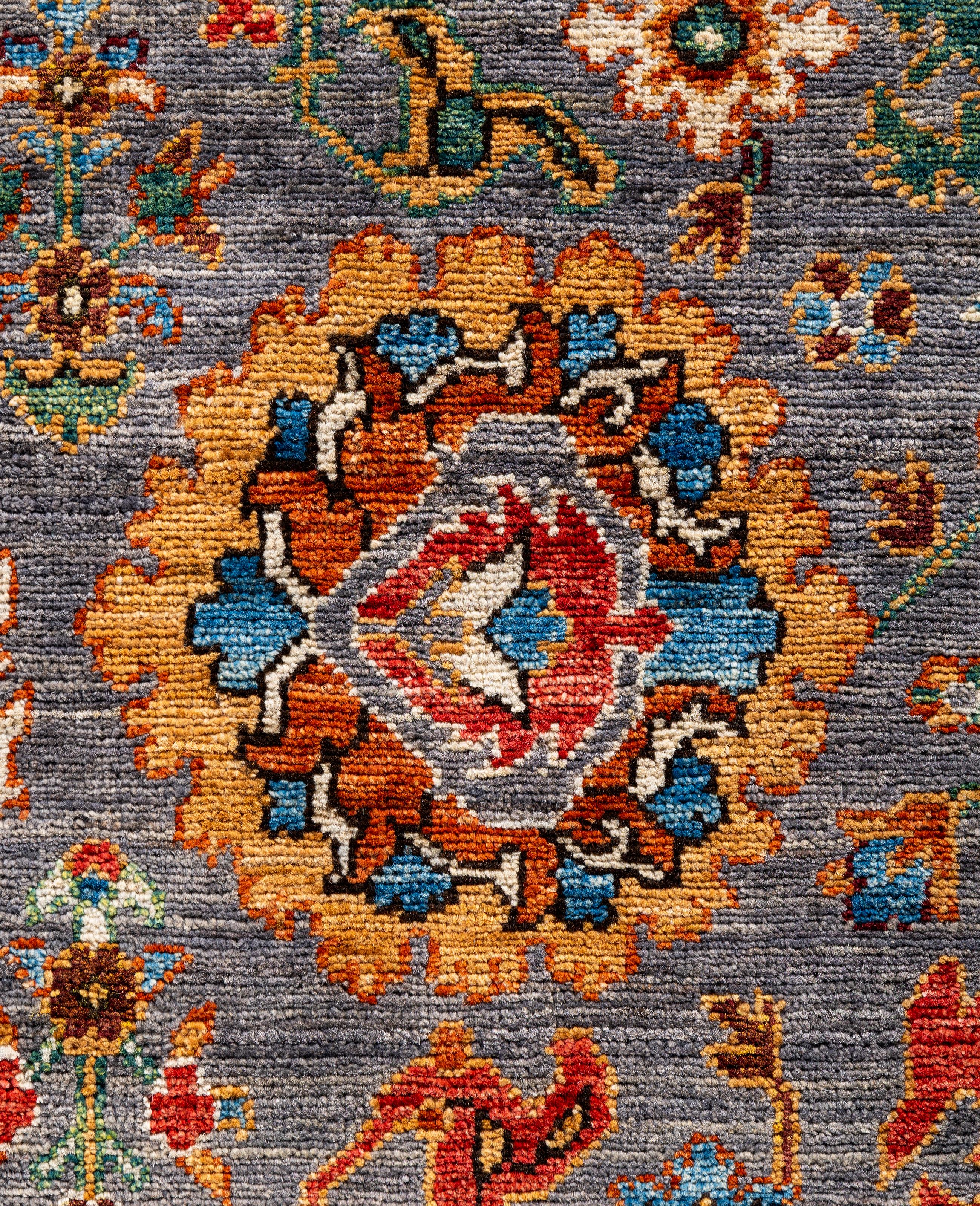 Pakistanais Serapi Tapis de sol unique en son genre en laine grise 8' 1