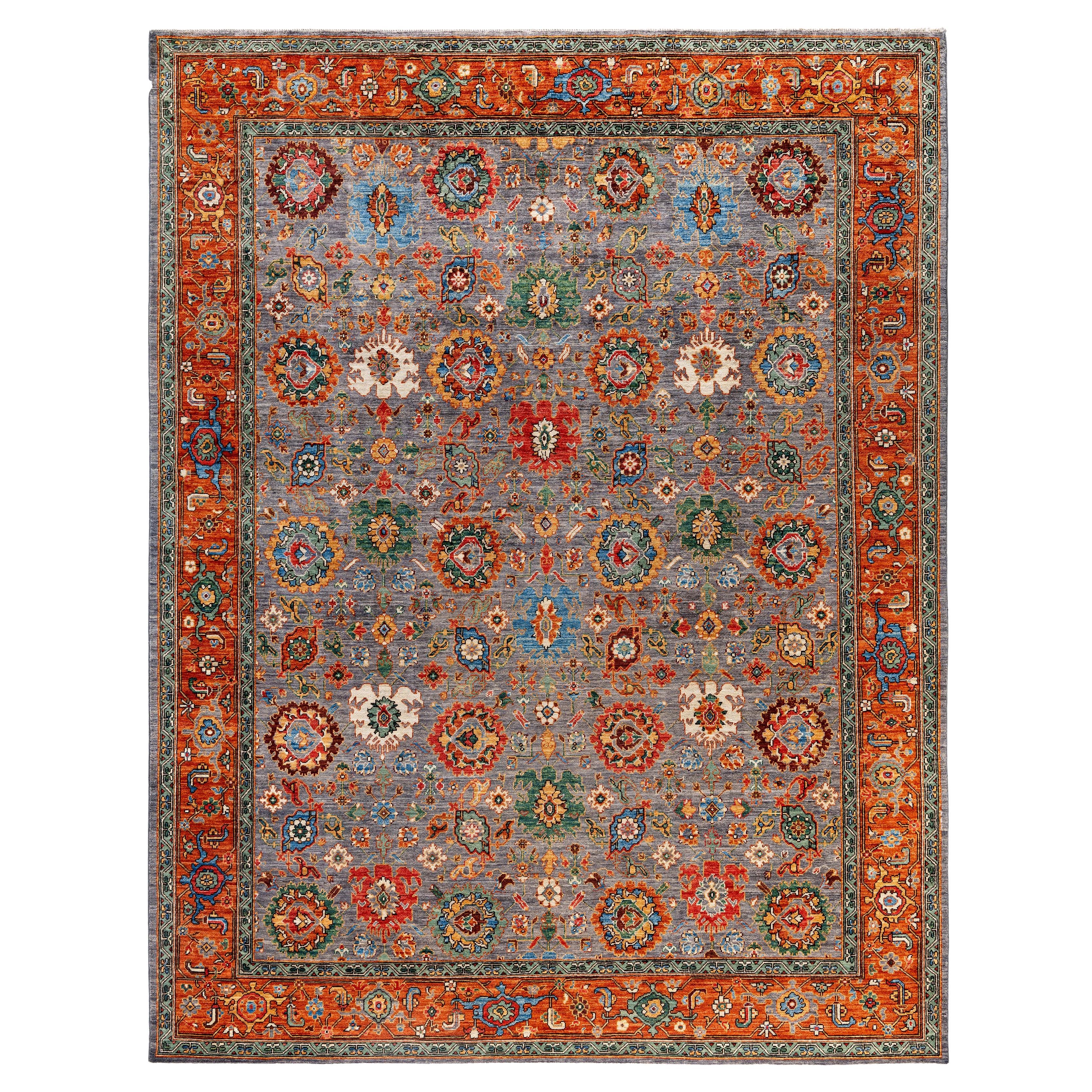 Serapi One-of-a-Kind Wolle Gray Bereich Teppich 8' 1" x 10' 3"