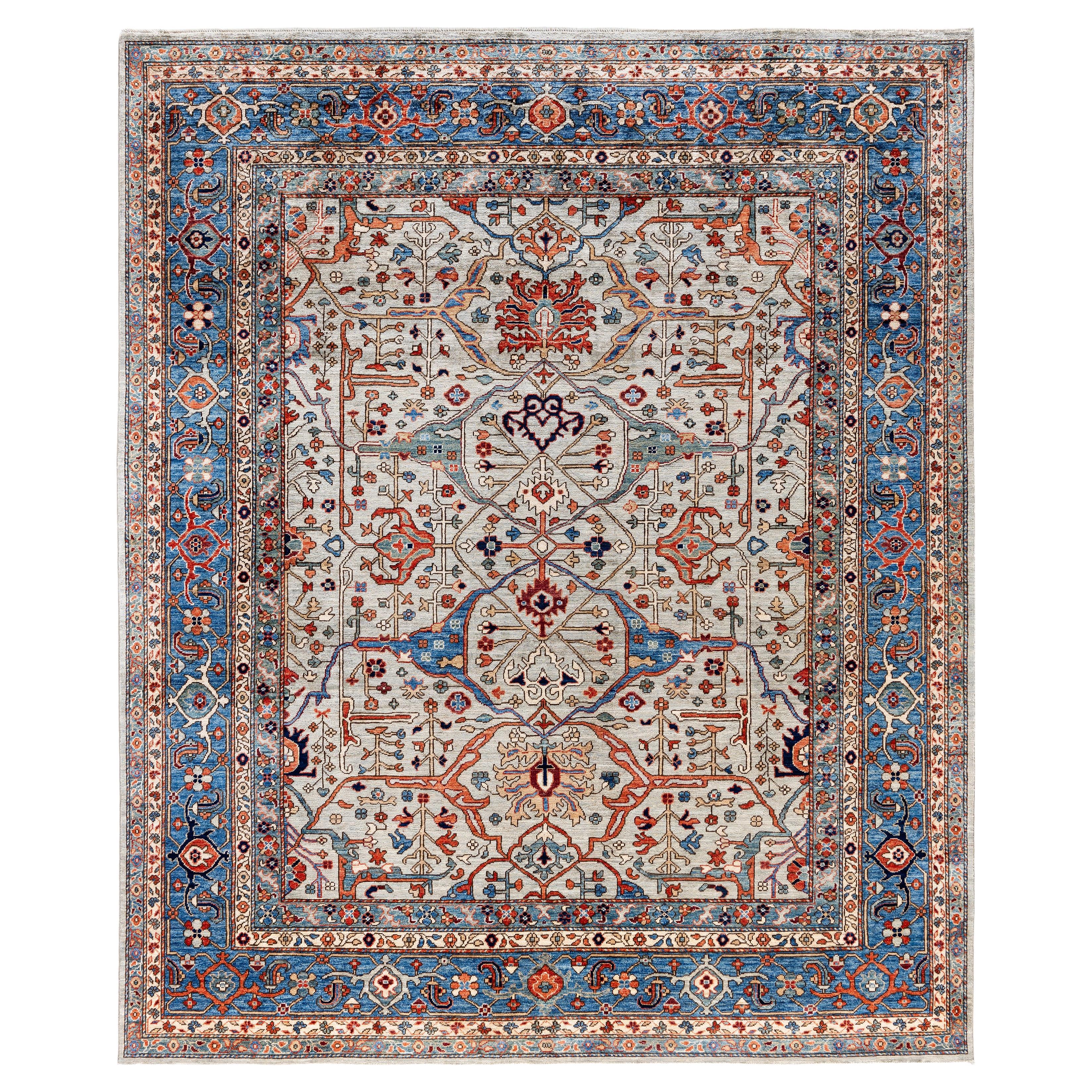 Serapi One-of-a-Kind Wool Gray Area Rug 8' 1" x 9' 11"