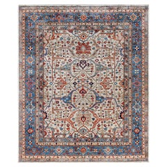 Serapi One-of-a-Kind Wool Gray Area Rug 8' 1" x 9' 11"