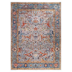 Serapi One-of-a-Kind Wool Gray Area Rug 8' 10" x 11' 11"