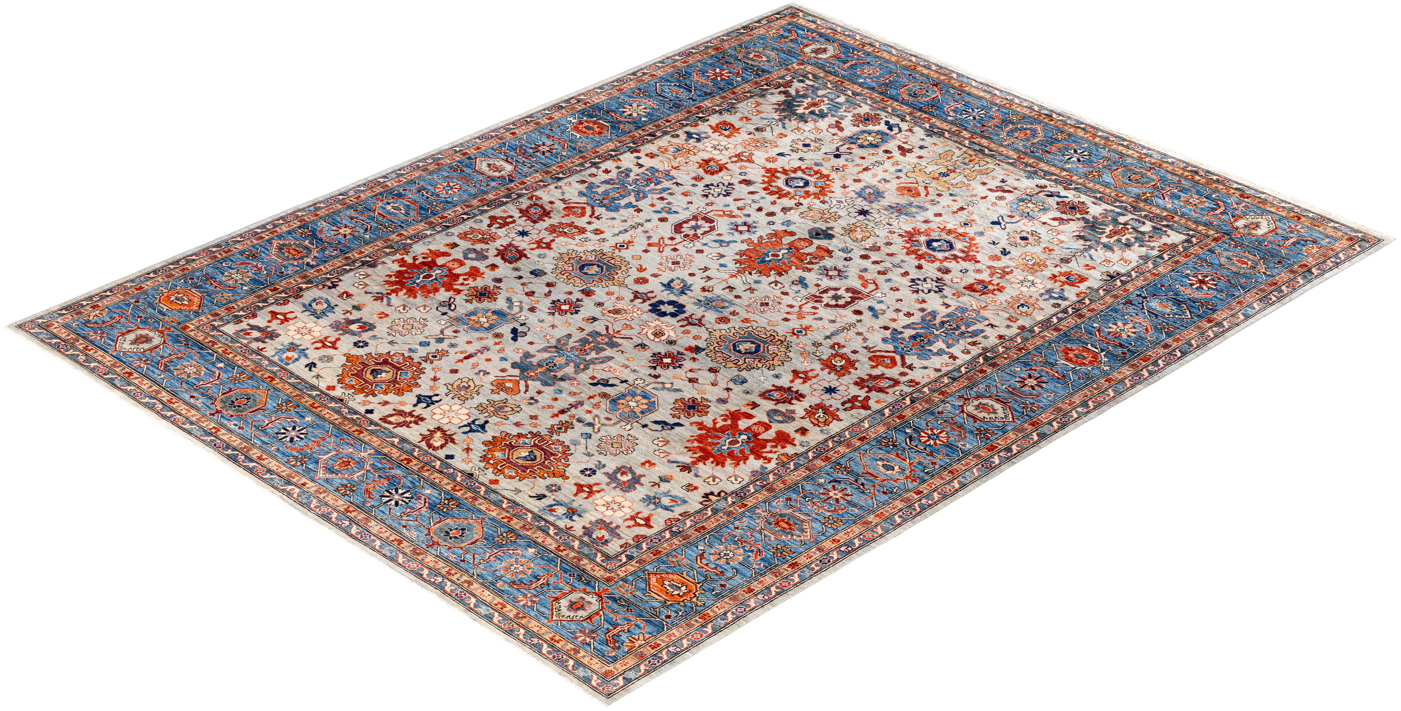 Serapi One-of-a-Kind Wolle Grau Bereich Teppich 8' 11