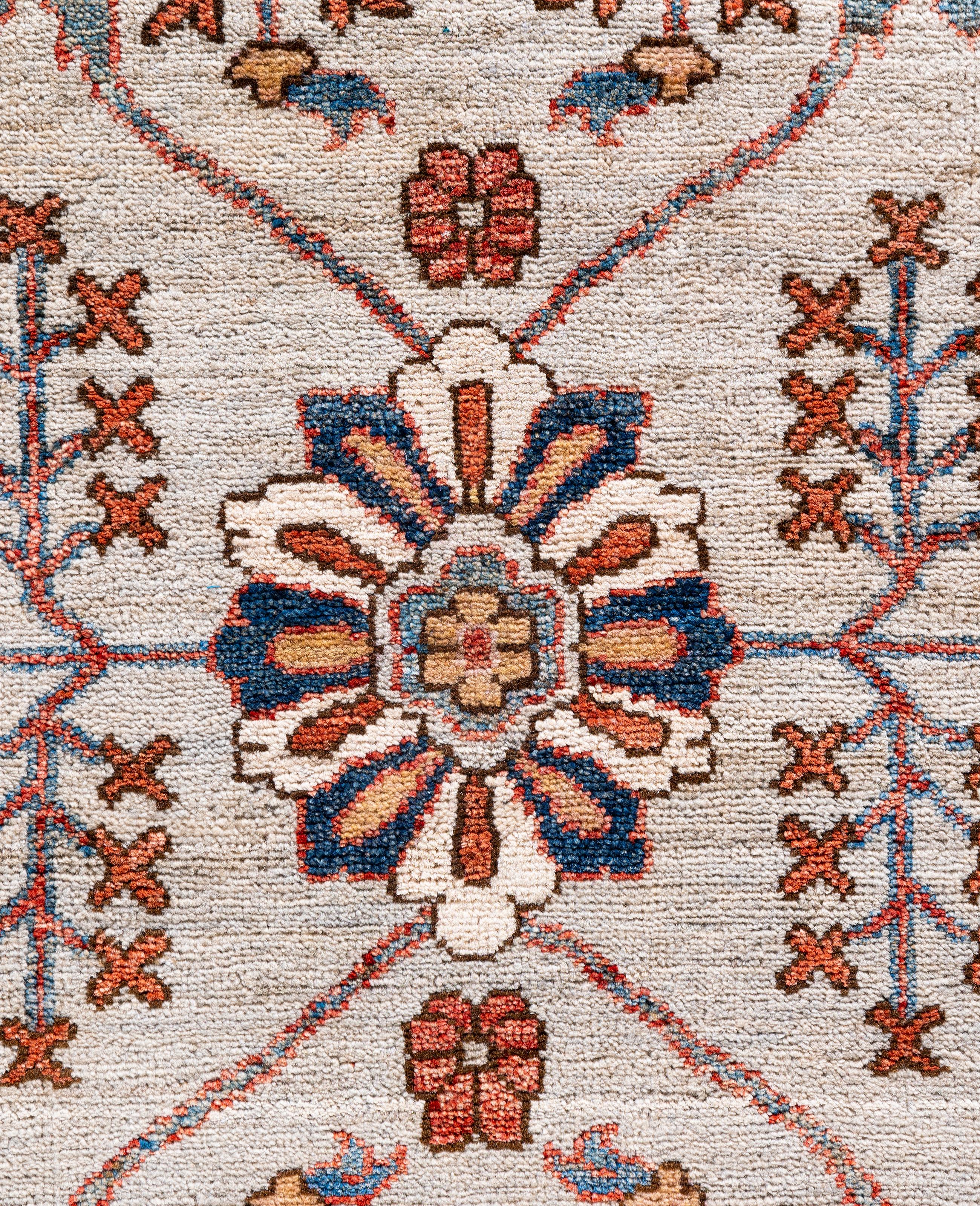 Pakistani Serapi One-of-a-Kind Wool Gray Area Rug 8' 11