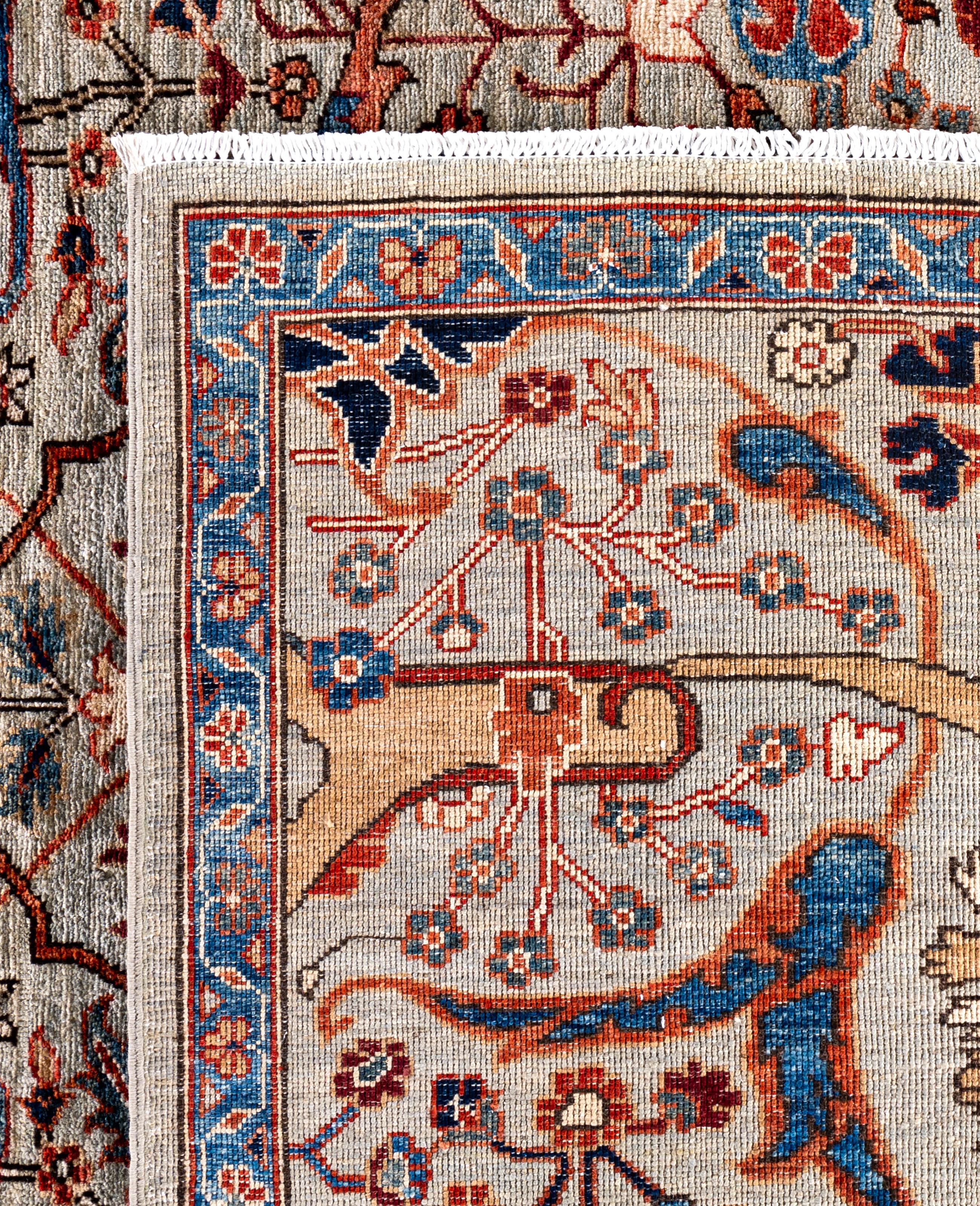 Serapi Tapis de sol unique en son genre en laine grise 8' 11