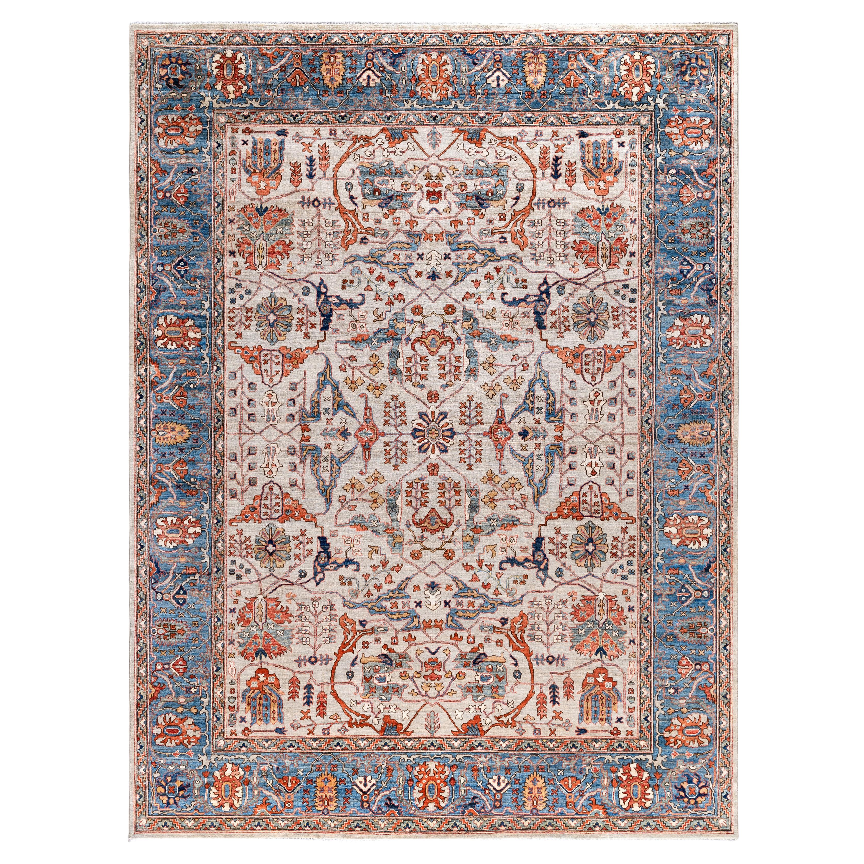 Tappeto Serapi One-of-a-Kind Wool Gray Area Rug 8' 11" x 12' 0"
