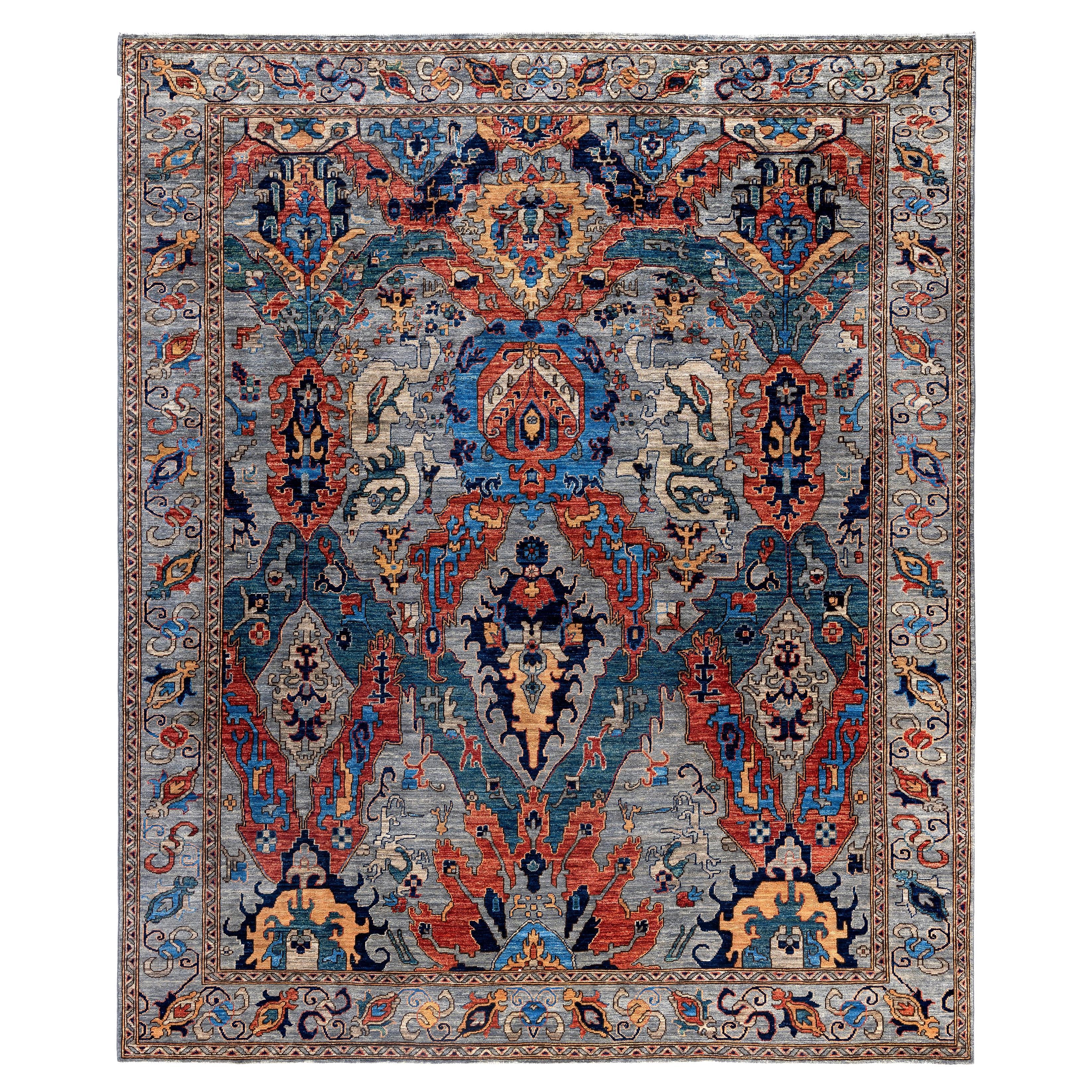 Serapi One-of-a-Kind Wolle Gray Bereich Teppich 8' 2" x 9' 10"