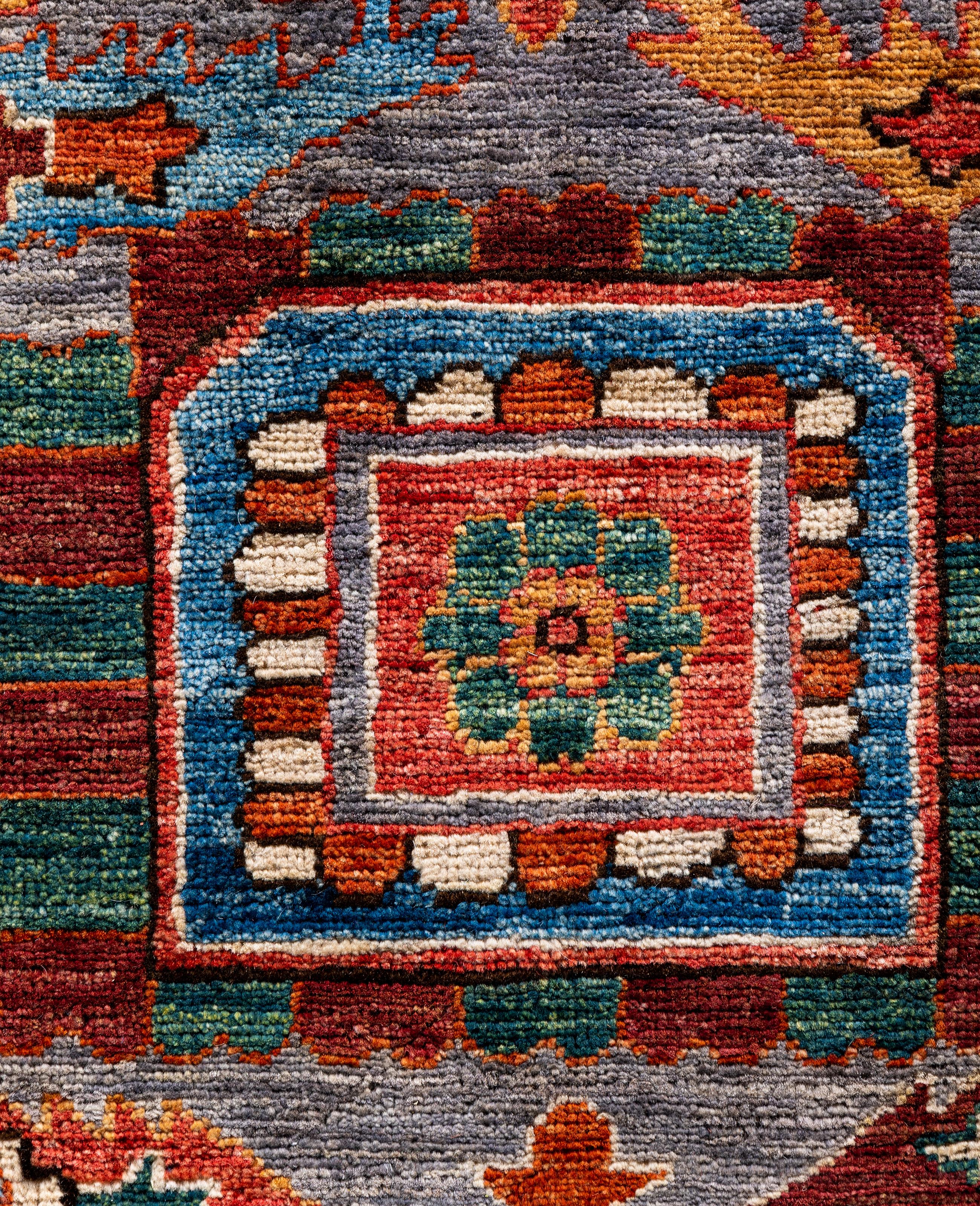 Pakistanais Serapi Tapis de sol unique en son genre en laine grise 8' 2
