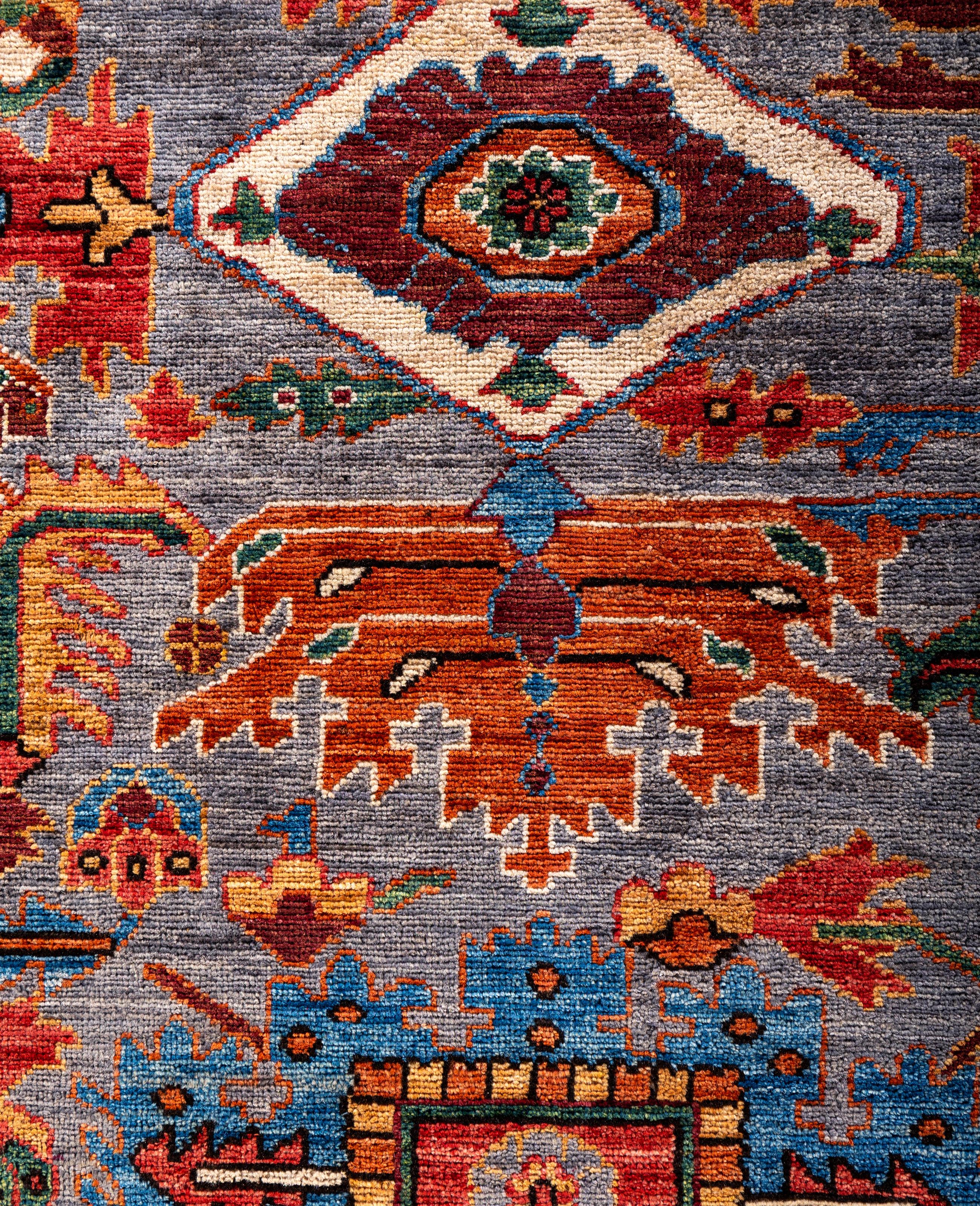 Pakistani Serapi One-of-a-Kind Wool Gray Area Rug 8' 2