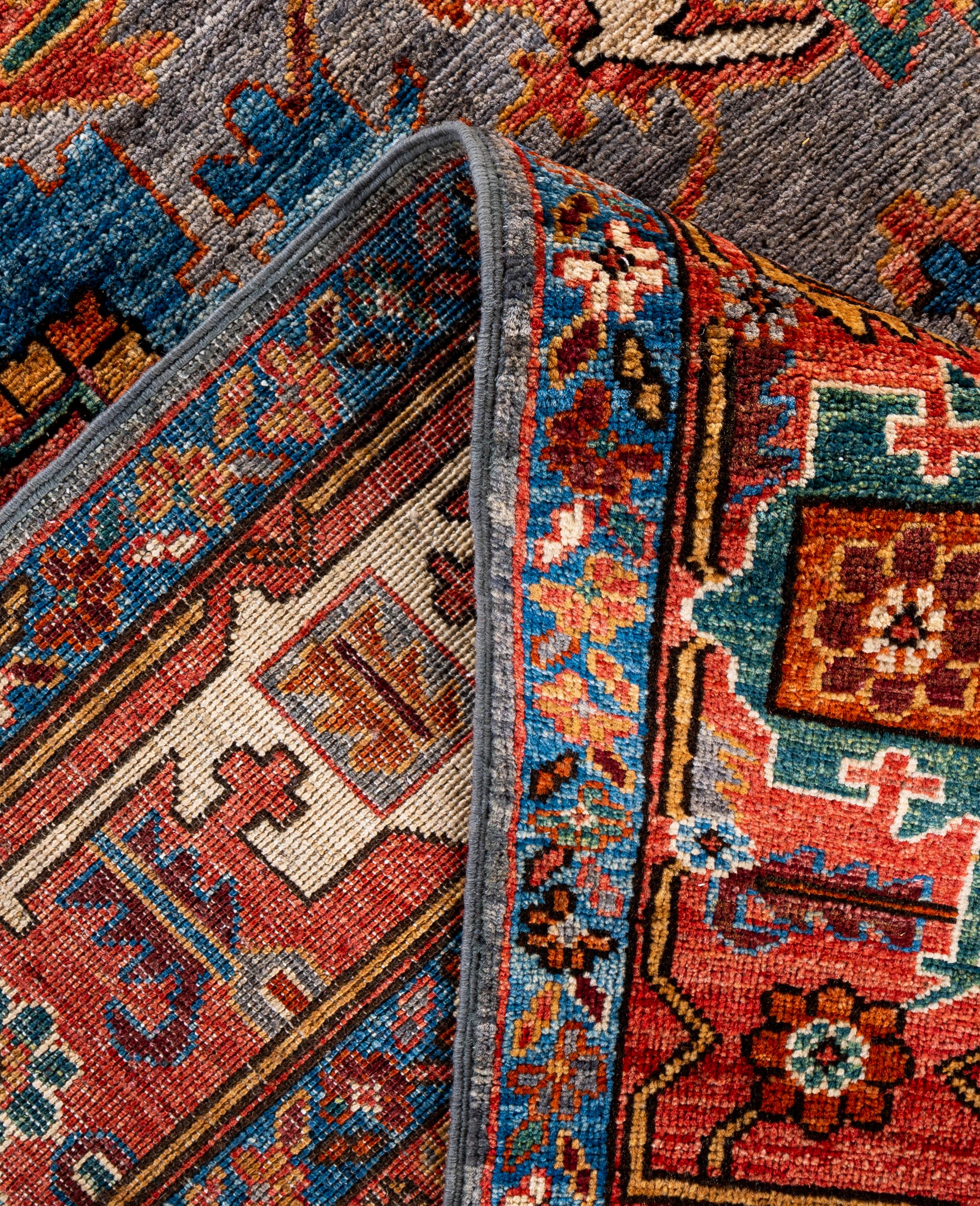 XXIe siècle et contemporain Serapi Tapis de sol unique en son genre en laine grise 8' 2