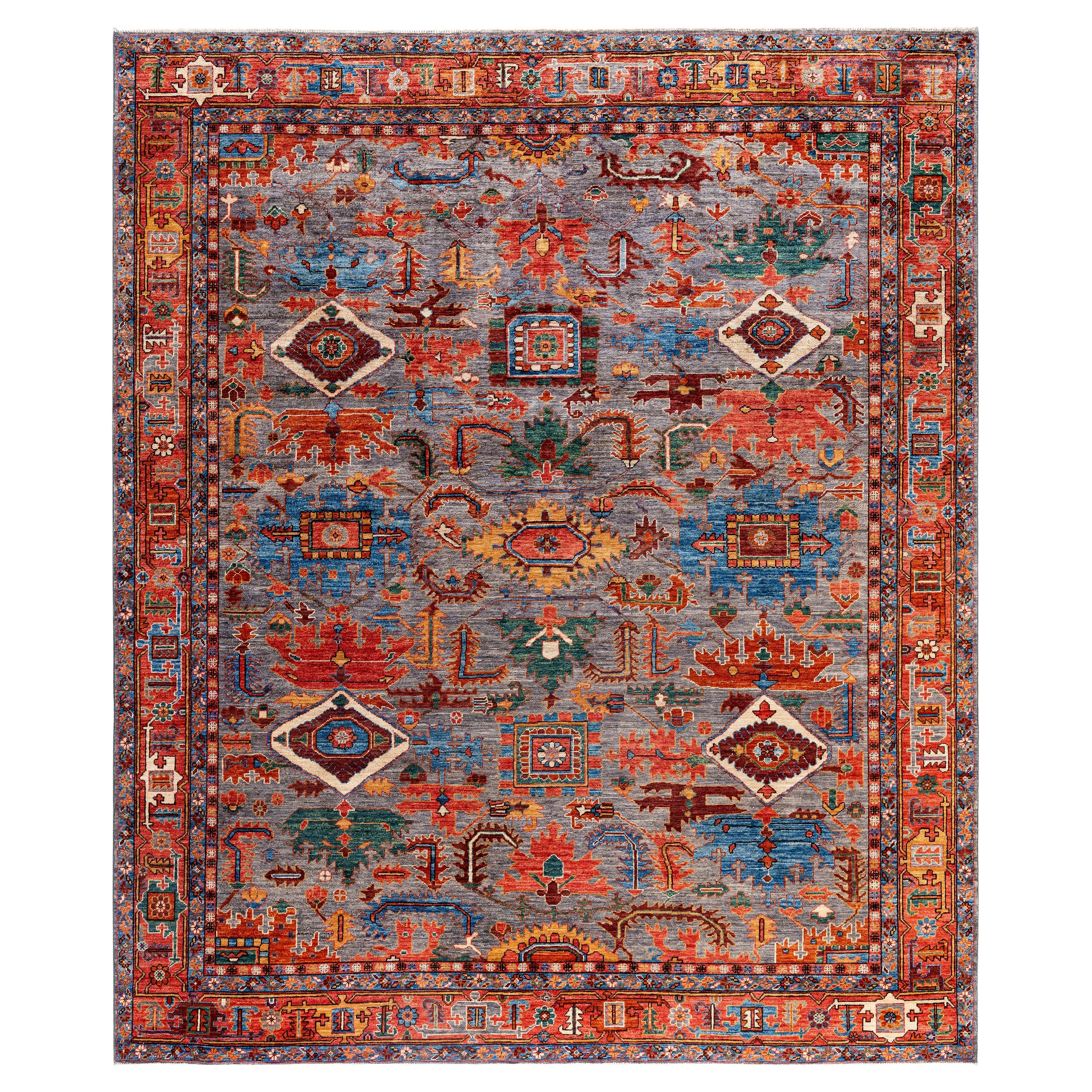 Serapi One-of-a-Kind Wolle Grau Bereich Teppich 8' 2" x 9' 9"