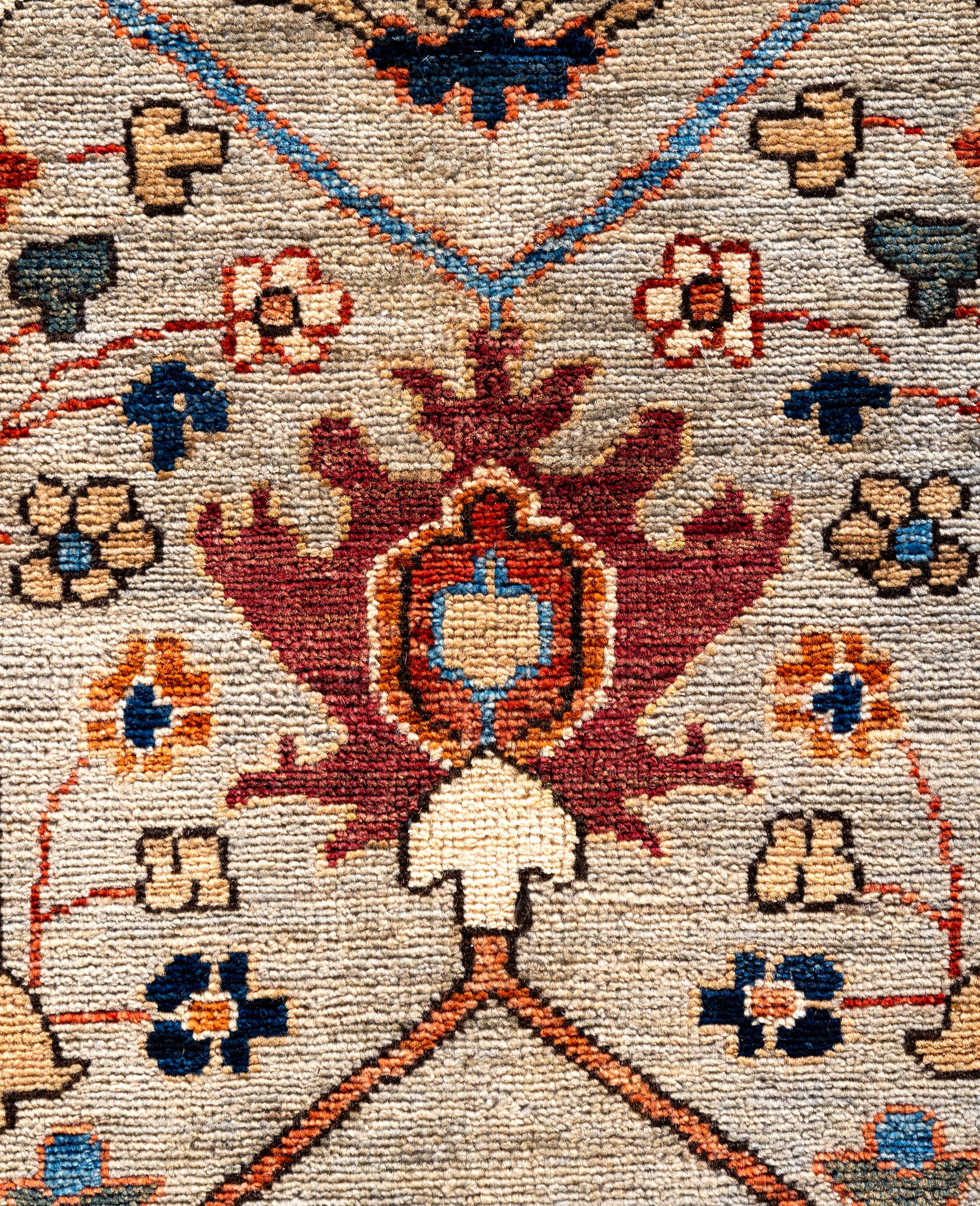 Alfombra de lana gris única Serapi 8' 3
