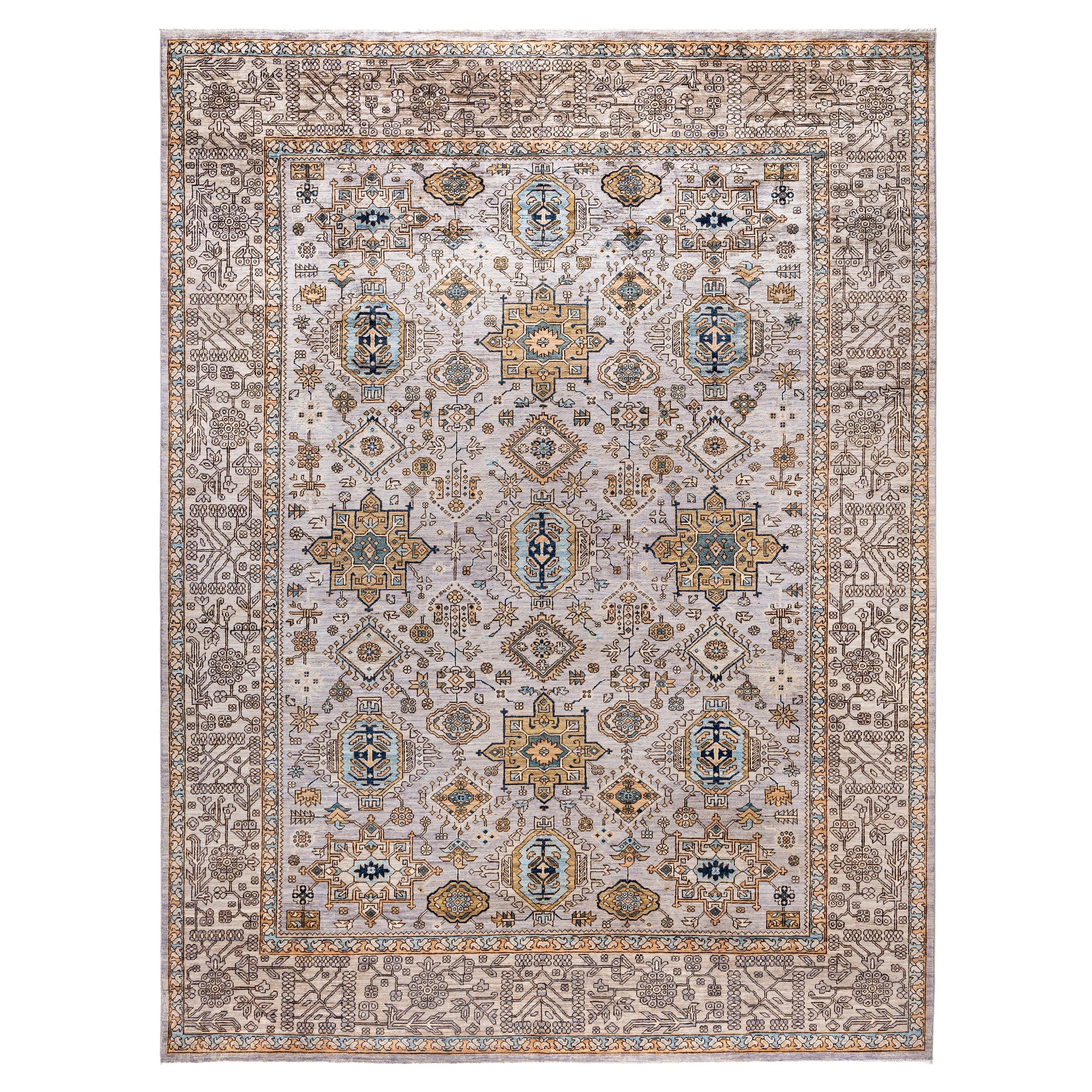 Alfombra de lana gris única Serapi 9' 0" x 11' 11"