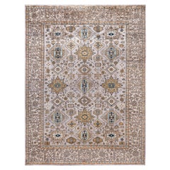 Alfombra de lana gris única Serapi 9' 0" x 11' 11"