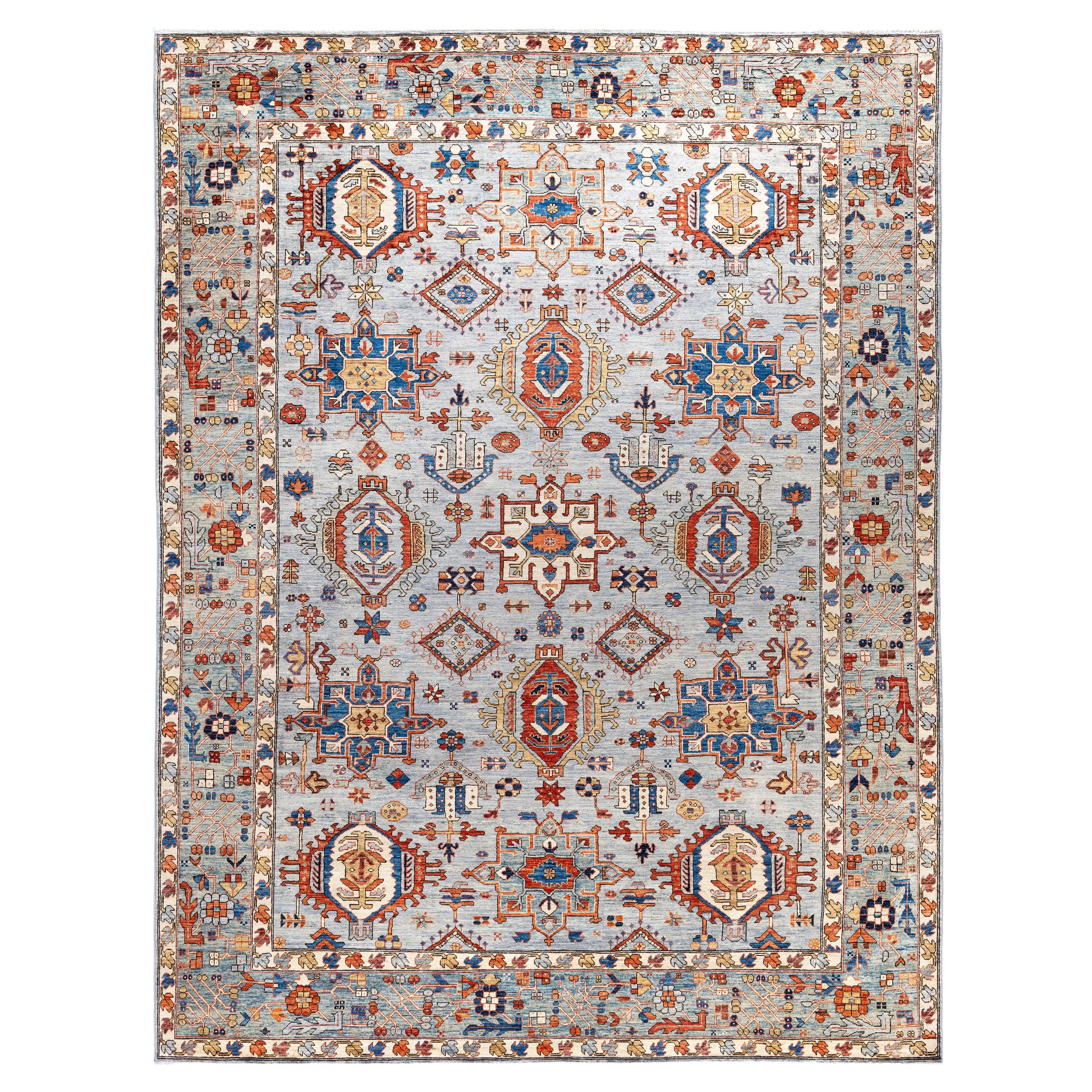 Tappeto Serapi One-of-a-Kind Wool Gray Area Rug 9' 0" x 12' 0"