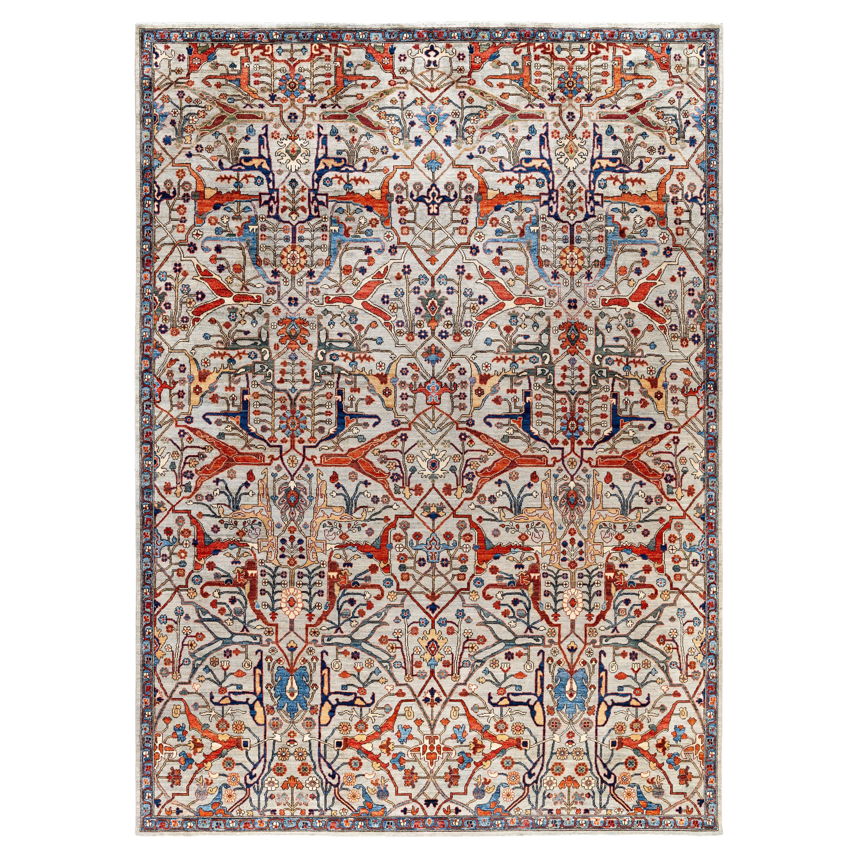 Serapi One-of-a-Kind Wolle Grau Bereich Teppich 9' 0" x 12' 3"