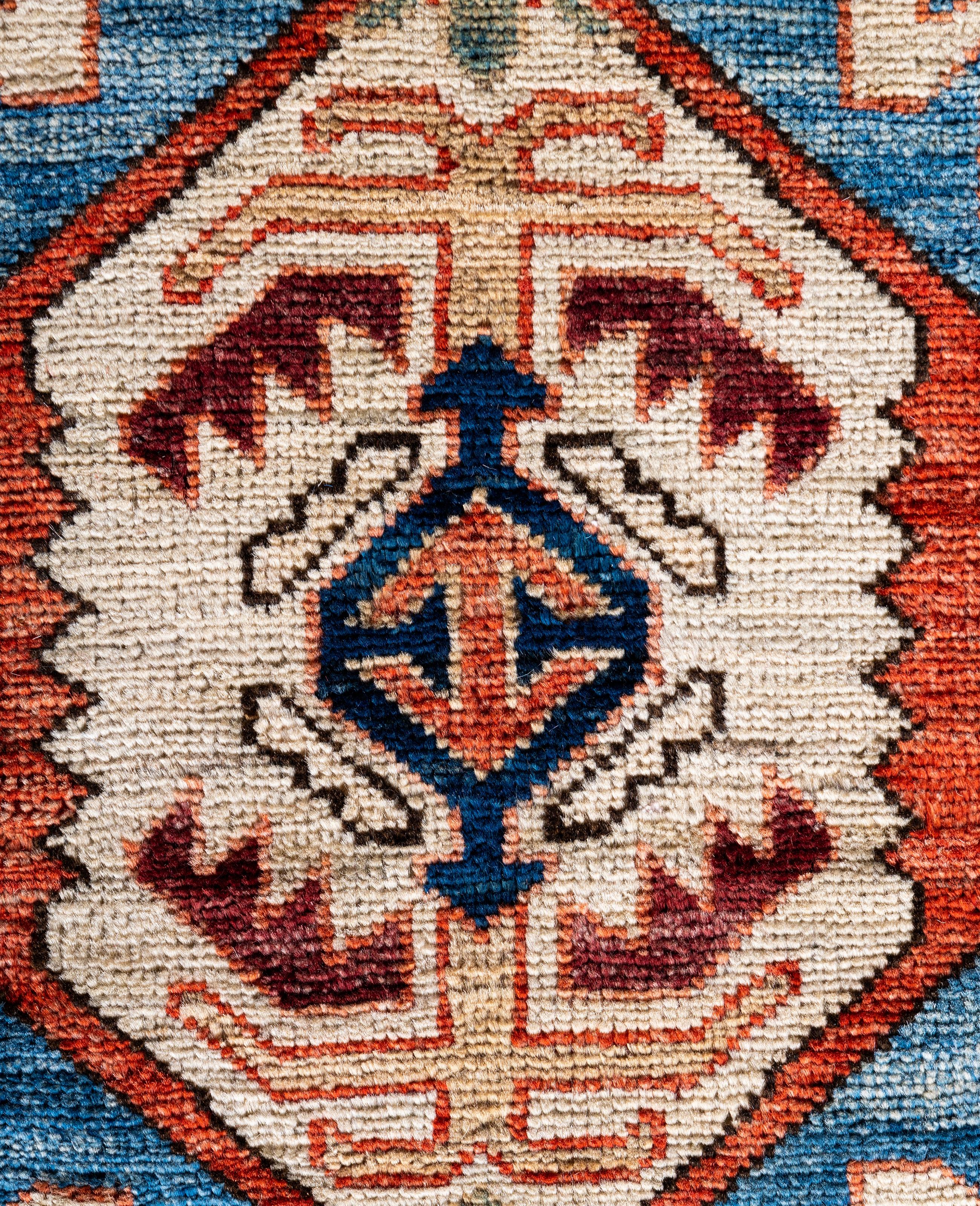 Pakistani Serapi One-of-a-Kind Wool Gray Area Rug 9' 1
