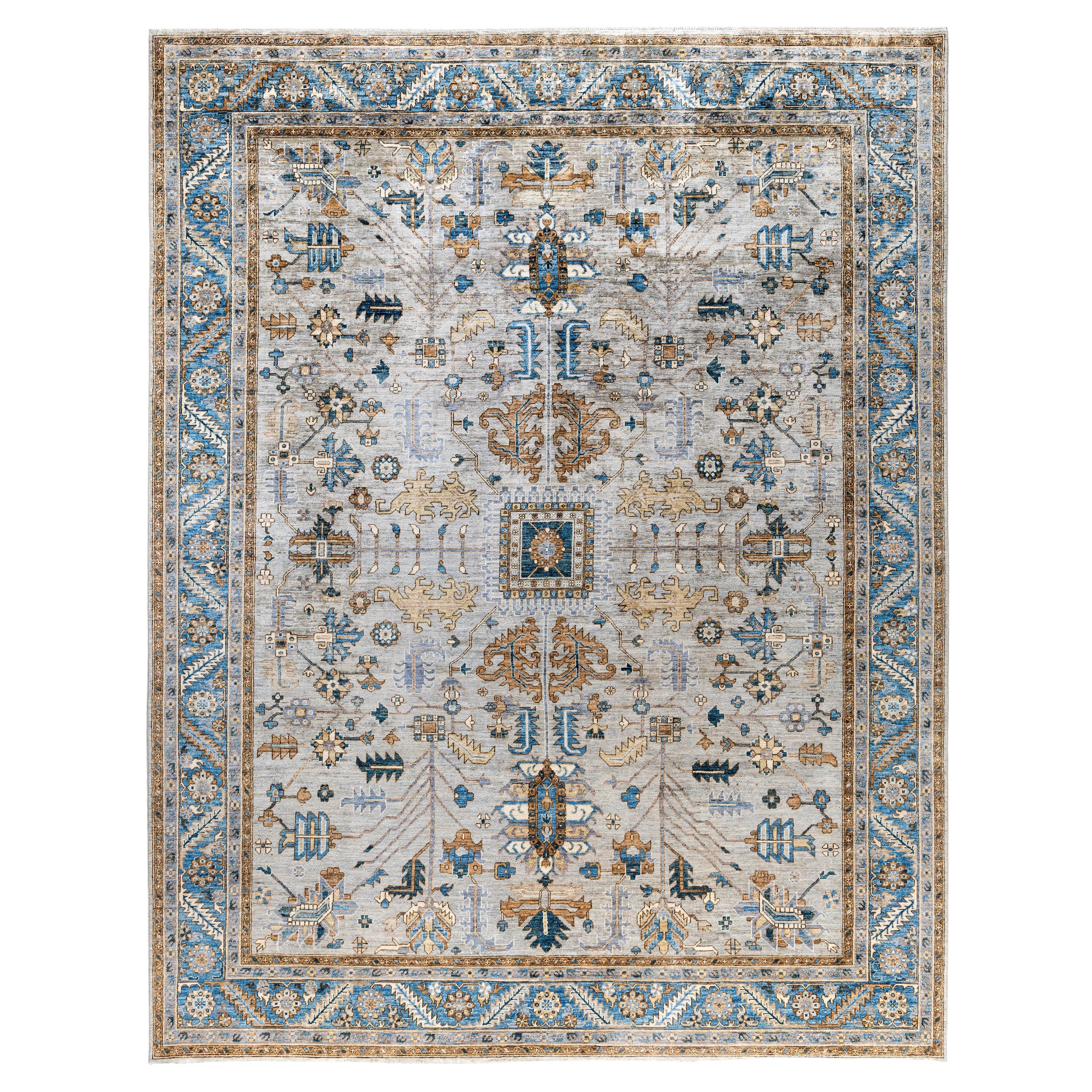 Serapi One-of-a-Kind Wool Gray Area Rug 9' 1" x 11' 9"