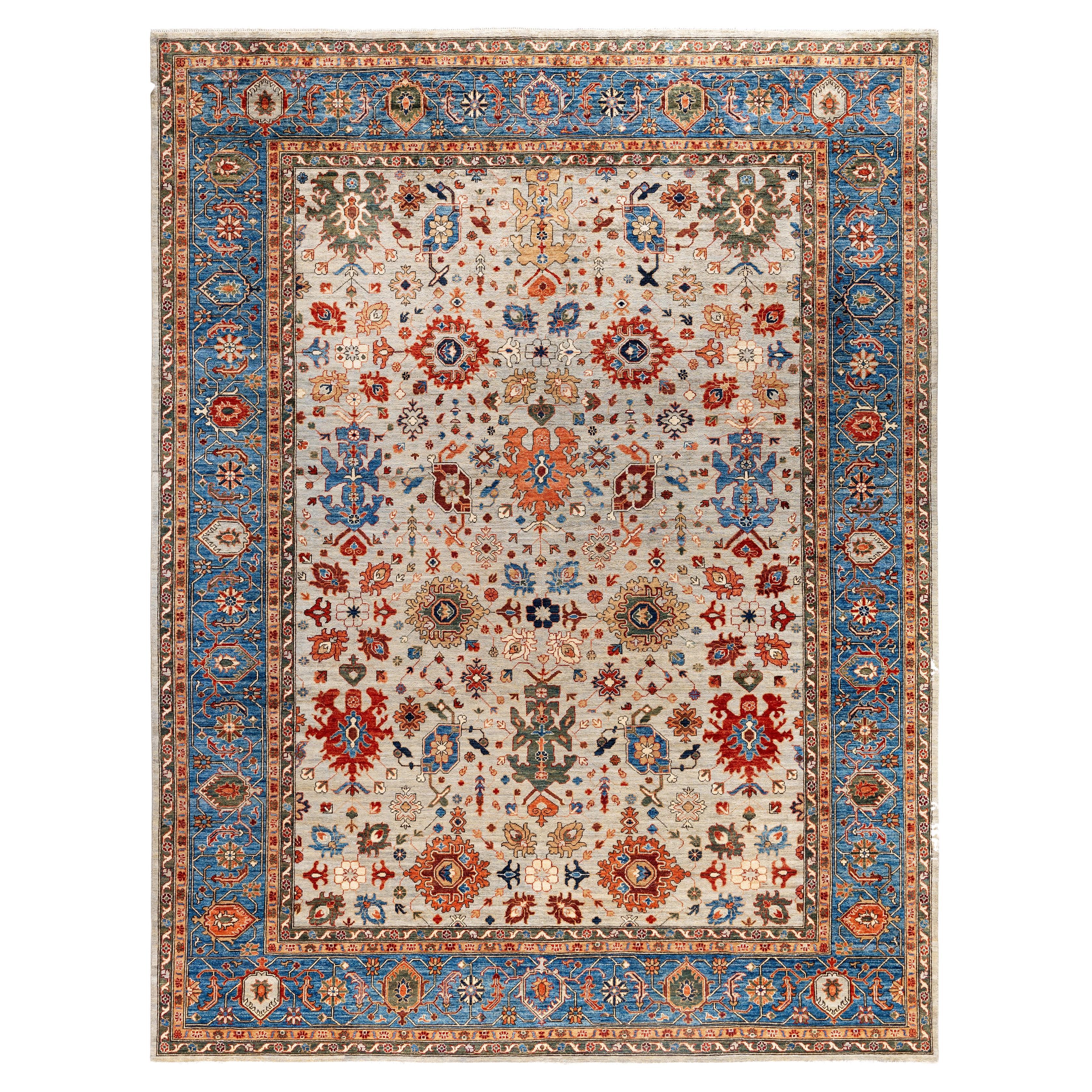 Serapi One-of-a-Kind Wool Gray Area Rug 9' 1" x 11' 9"