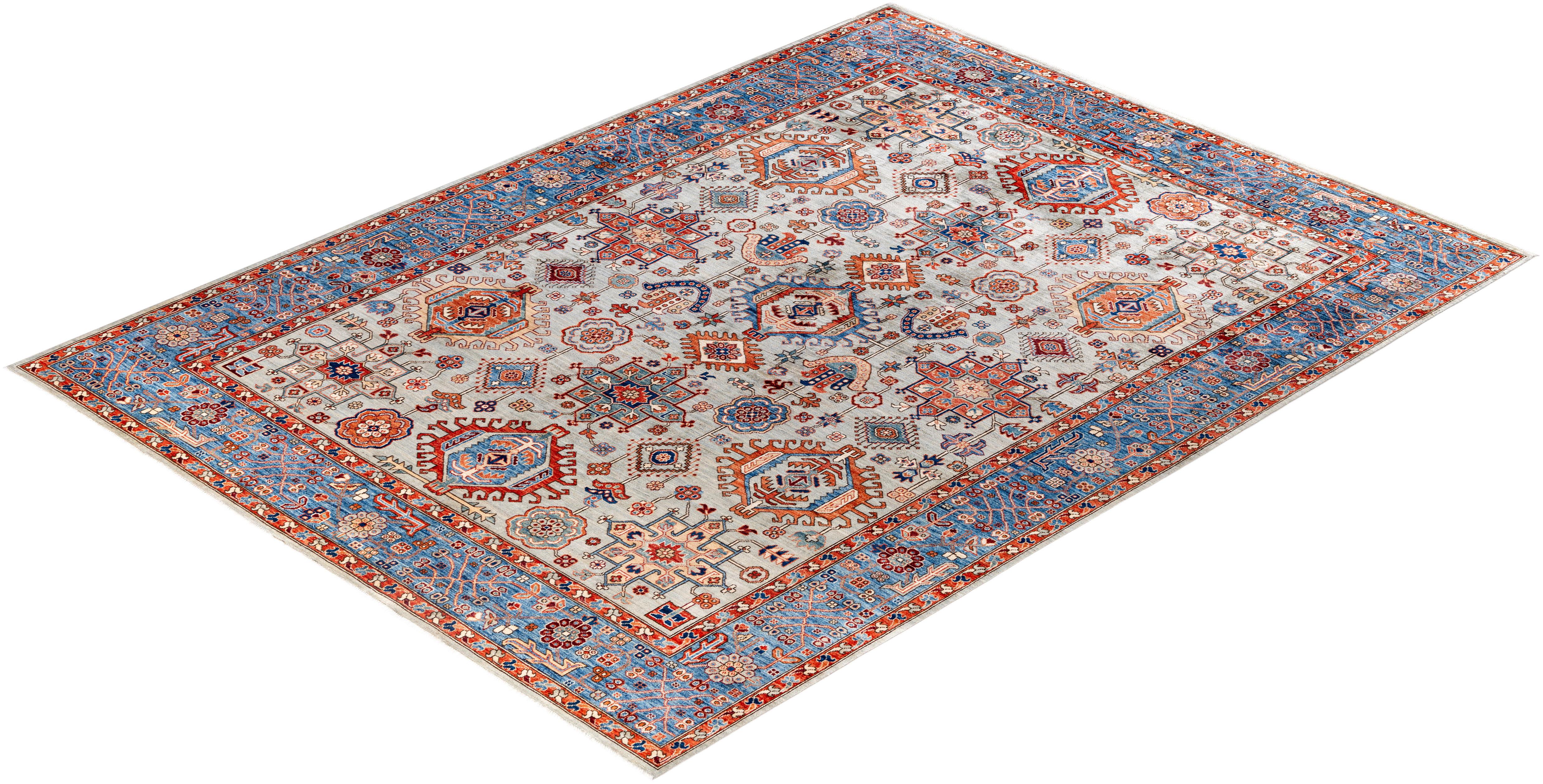 Tappeto Serapi One-of-a-Kind Wool Gray Area Rug 9' 1