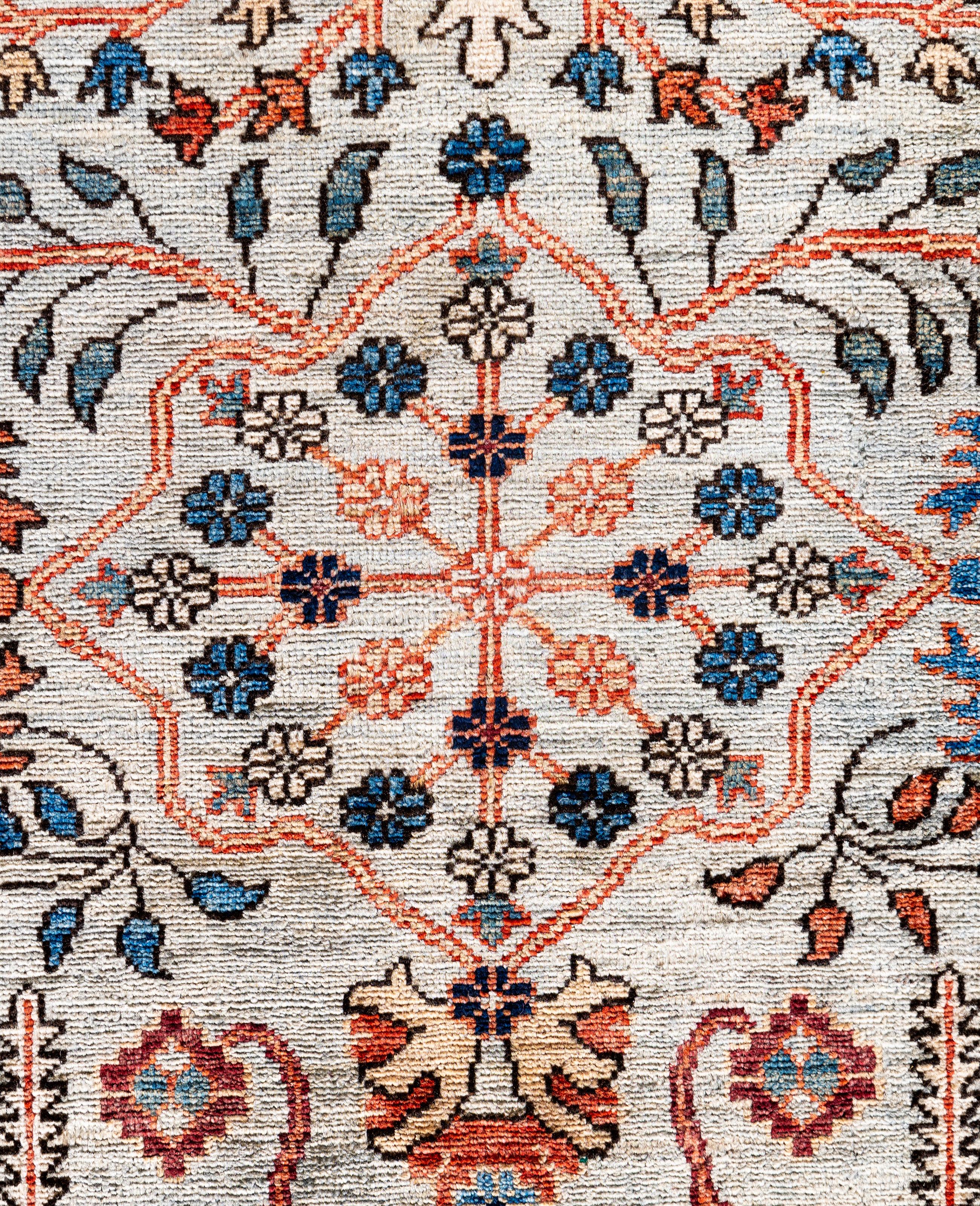 Pakistani Serapi One-of-a-Kind Wool Gray Area Rug 9' 2